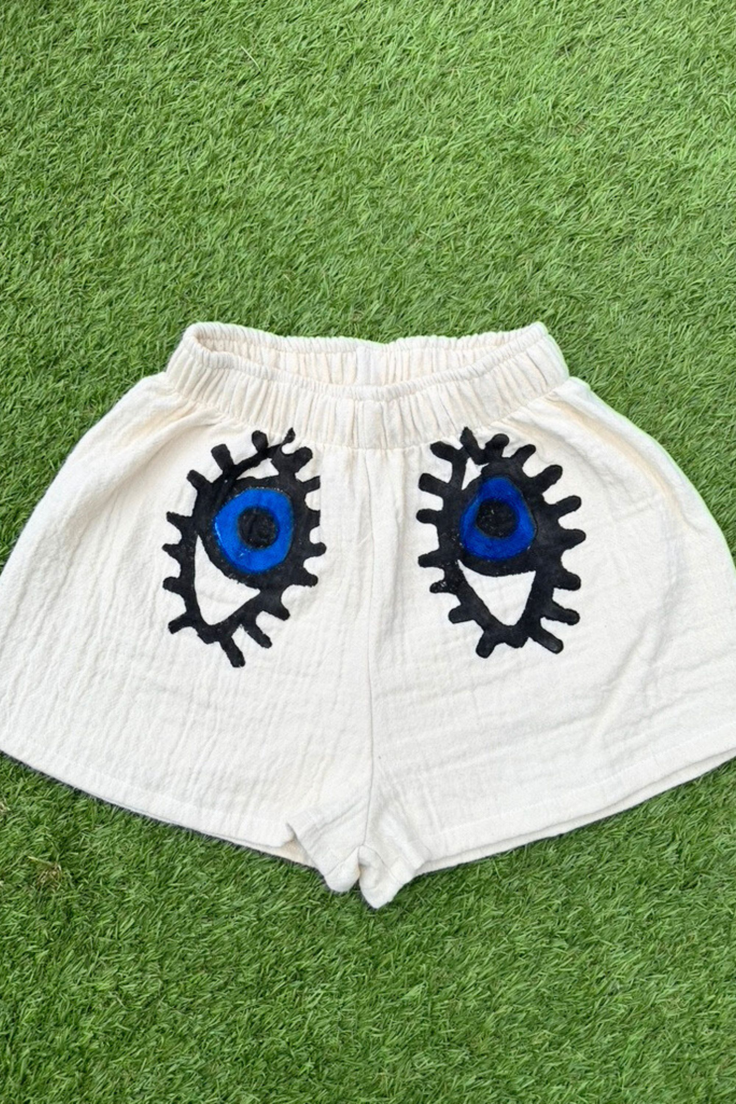 AZRA ORGANIC COTON SHORTS IN BLUE
