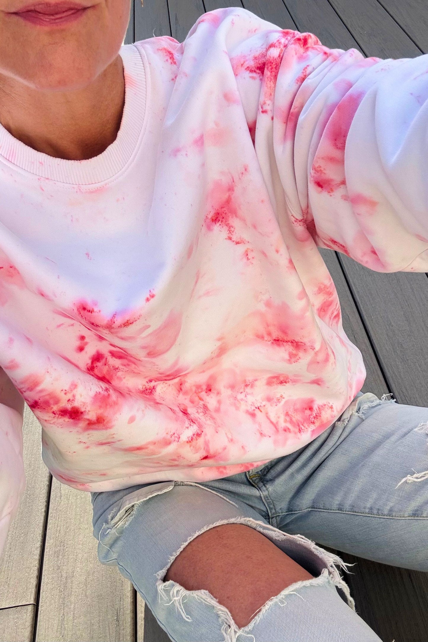 DAHLIA Organic Cotton Sweatshirt in Cherry Blossom