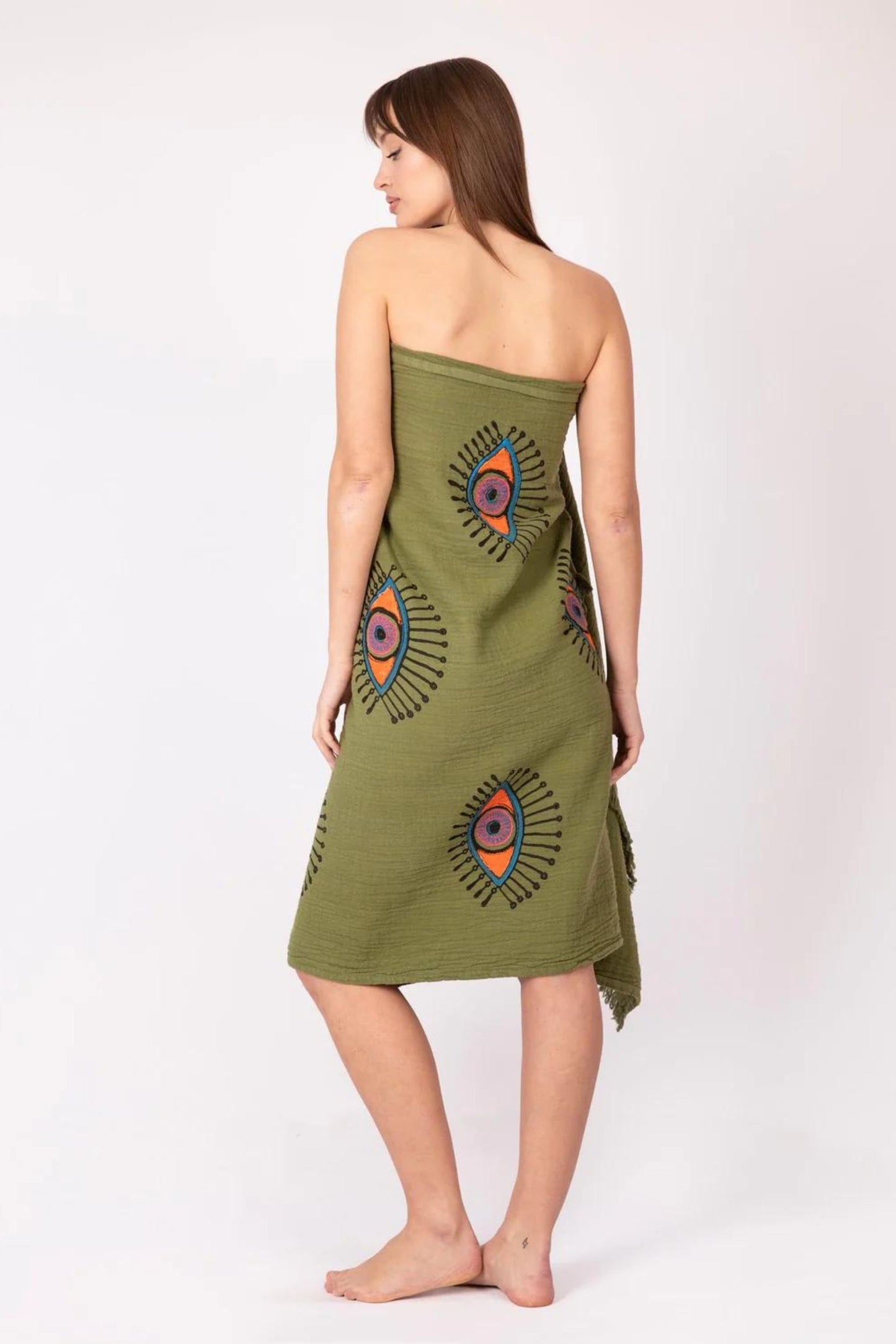 EVIL EYE Peshtemal in Khaki | Beach Towels and Accessories