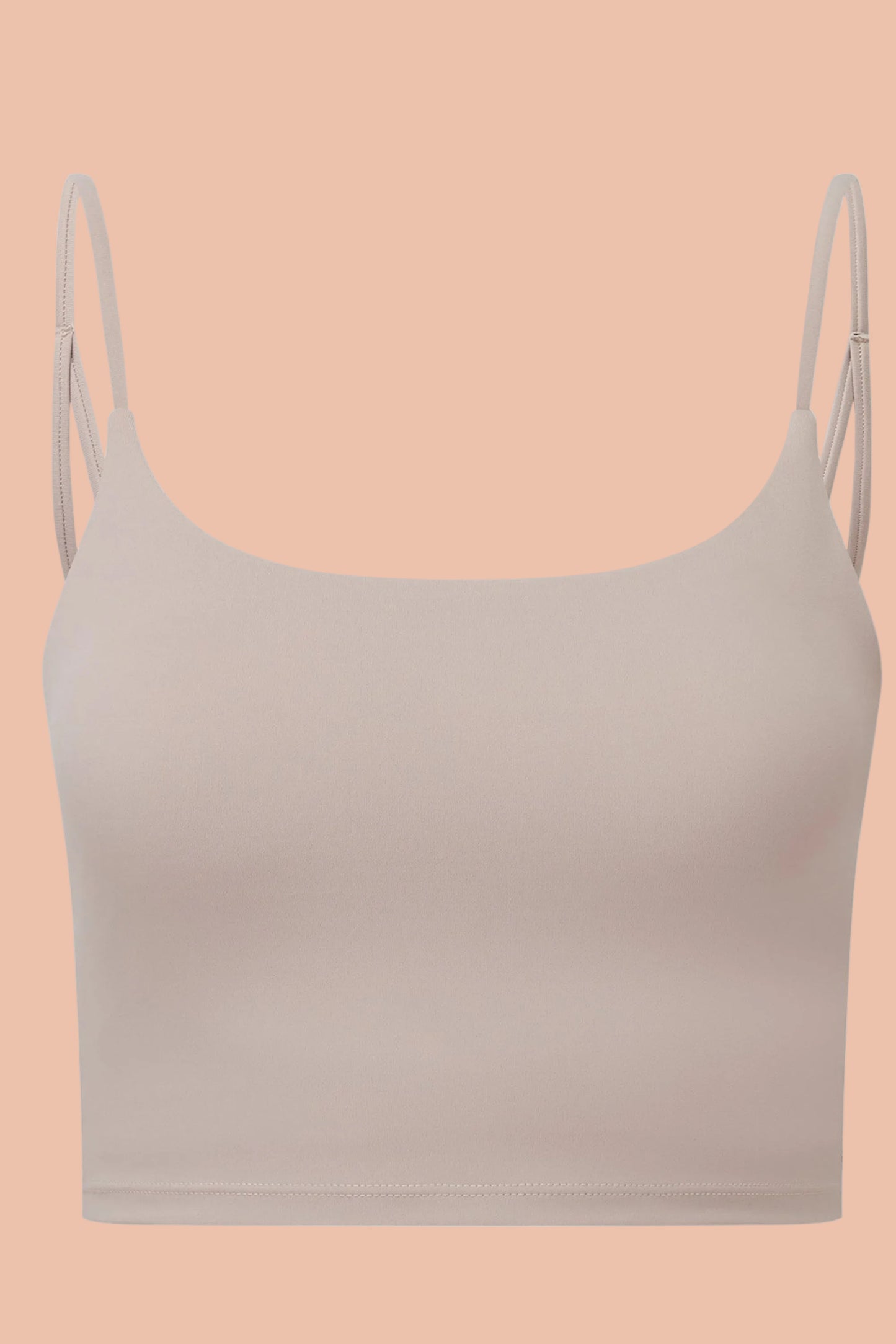 GAIA Recycled Luxe Gym Bra Top in Sandstone by Meraki Beach – minimalist recycled activewear for women