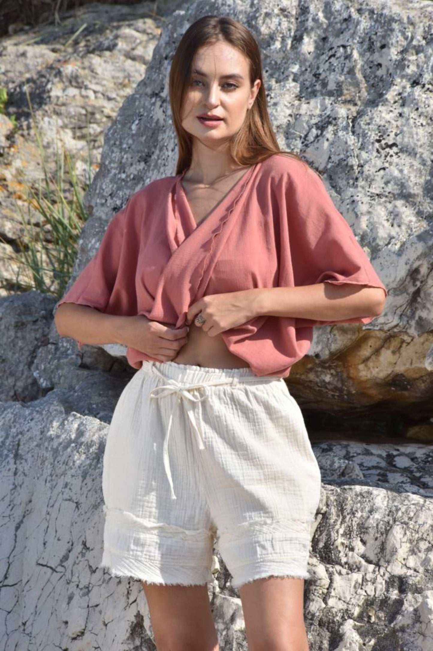 LOTUS ORGANIC COTTON TOP IN BLUSH