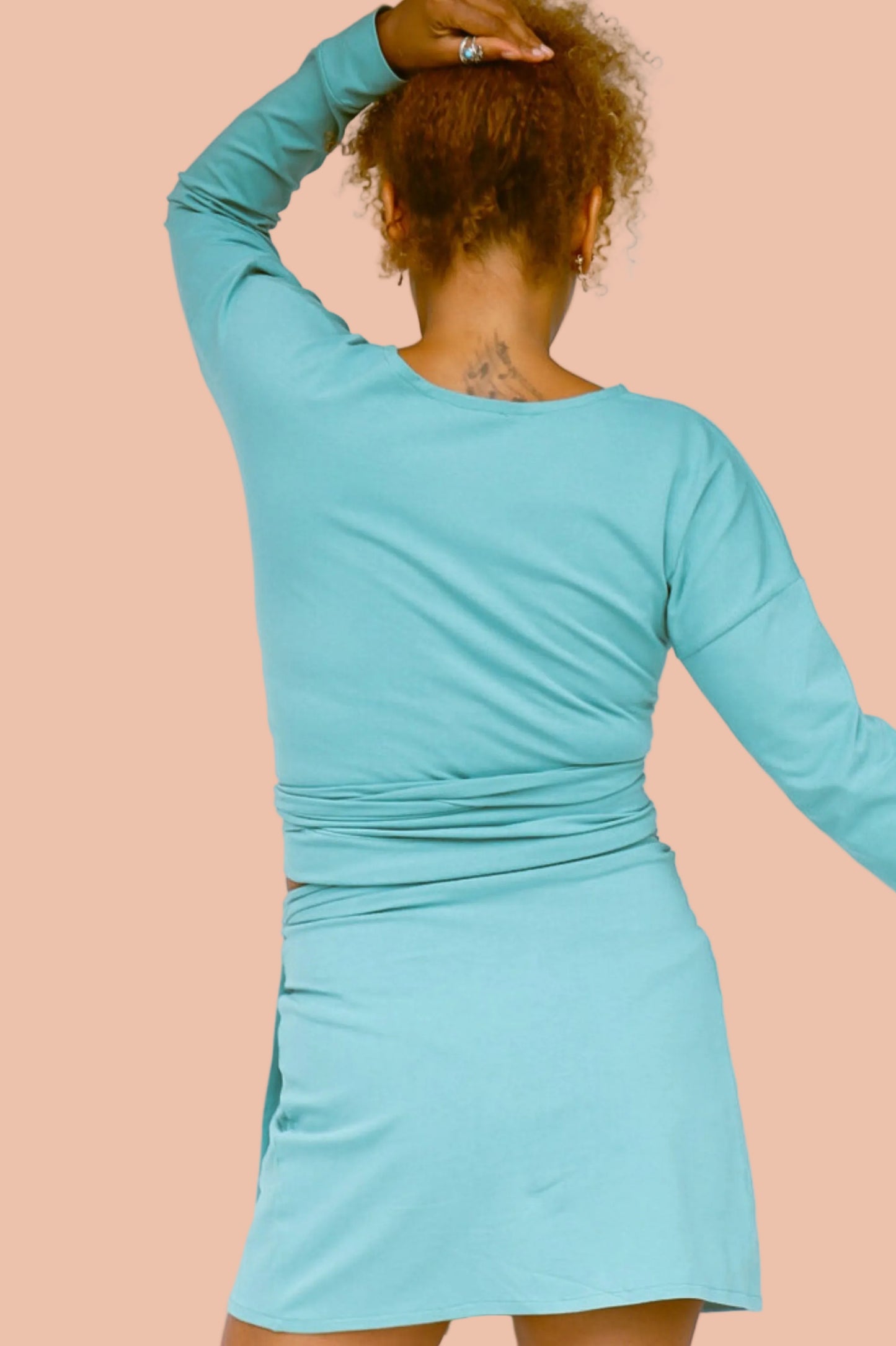 SAGE GREEN ORGANIC COTTON WRAP TOP BY MERAKI BEACH
