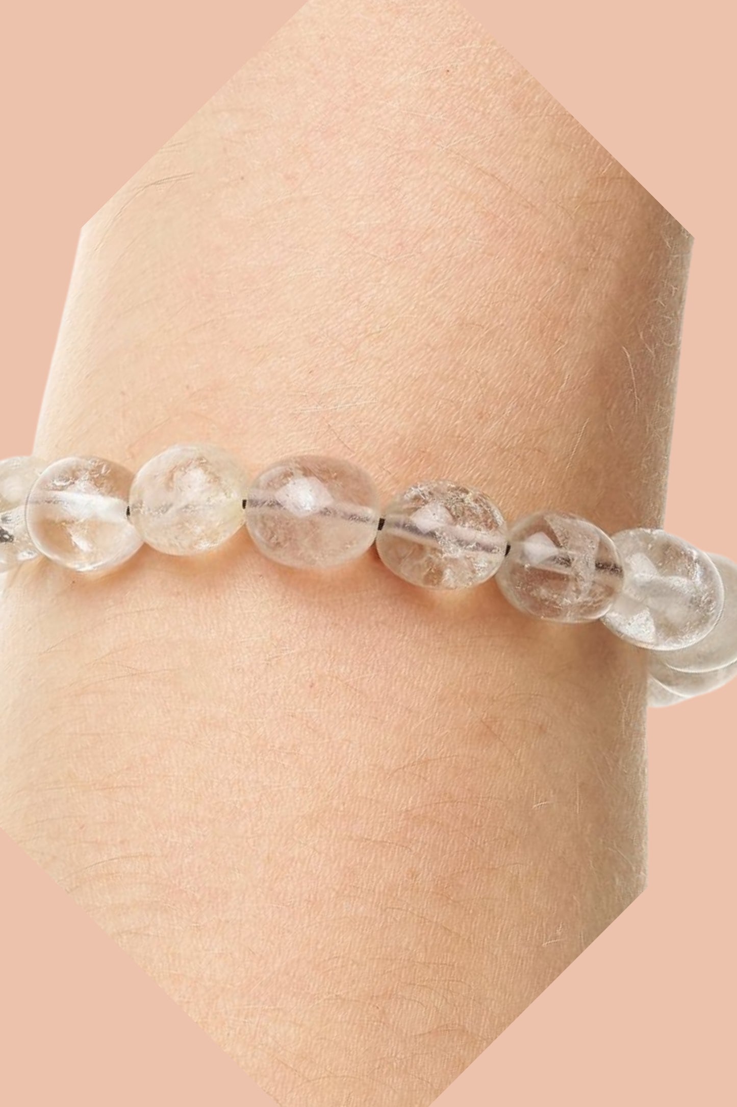 Light Smoky Quartz Crystal Bracelet with natural smooth gemstone beads for grounding, protection and stability by Meraki Rituals Crystal Collection