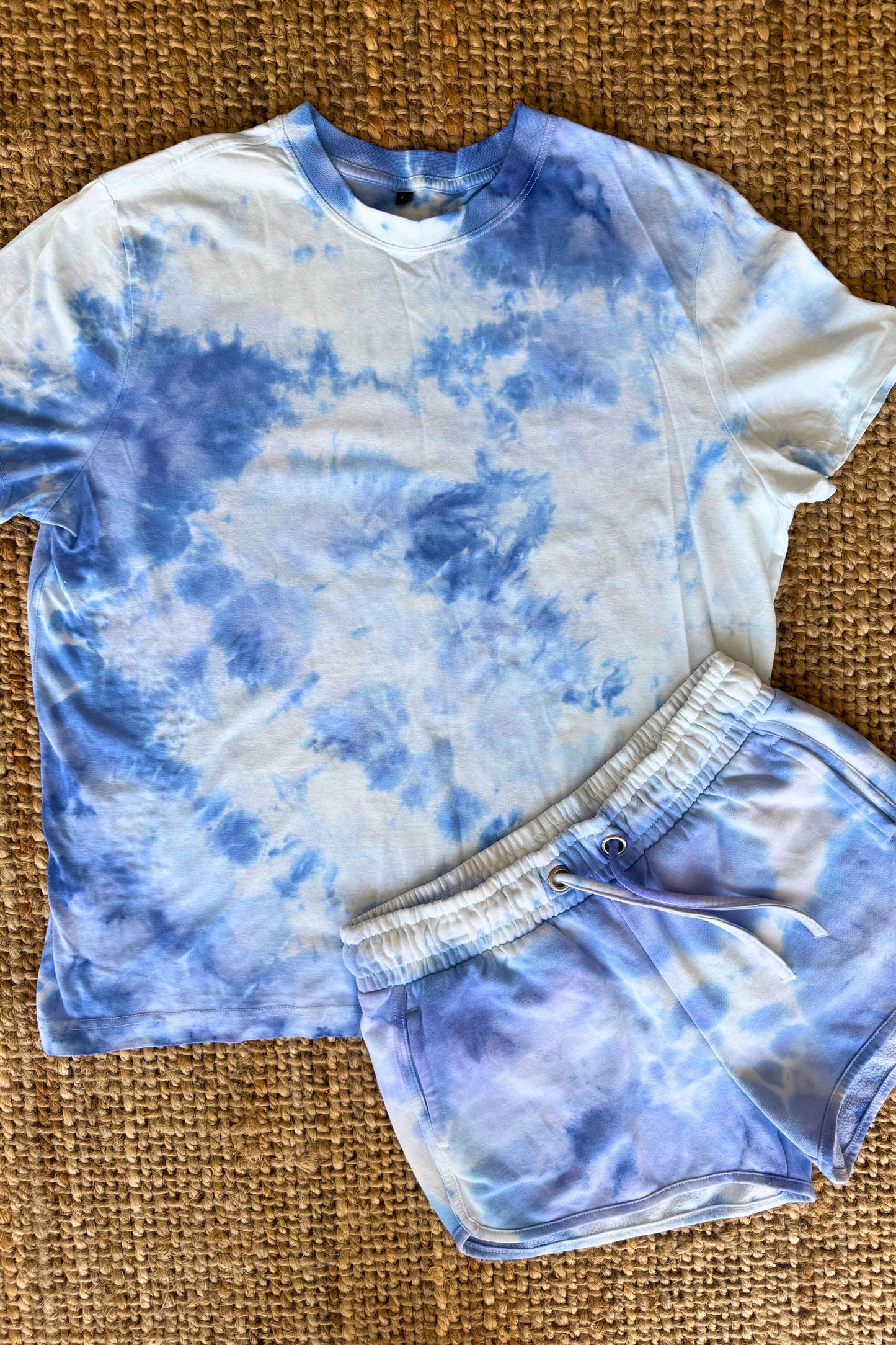 SOFIA SET IN OCEAN BLUE TIE DYE - TEE SHIRT AND SHORTS