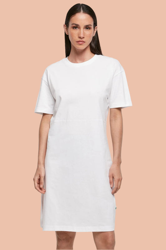 SUNDAZE ORGANIC COTTON OVERSIZED TSHIRT DRESS IN DRIFT WHITE BY MERAKI BEACH.