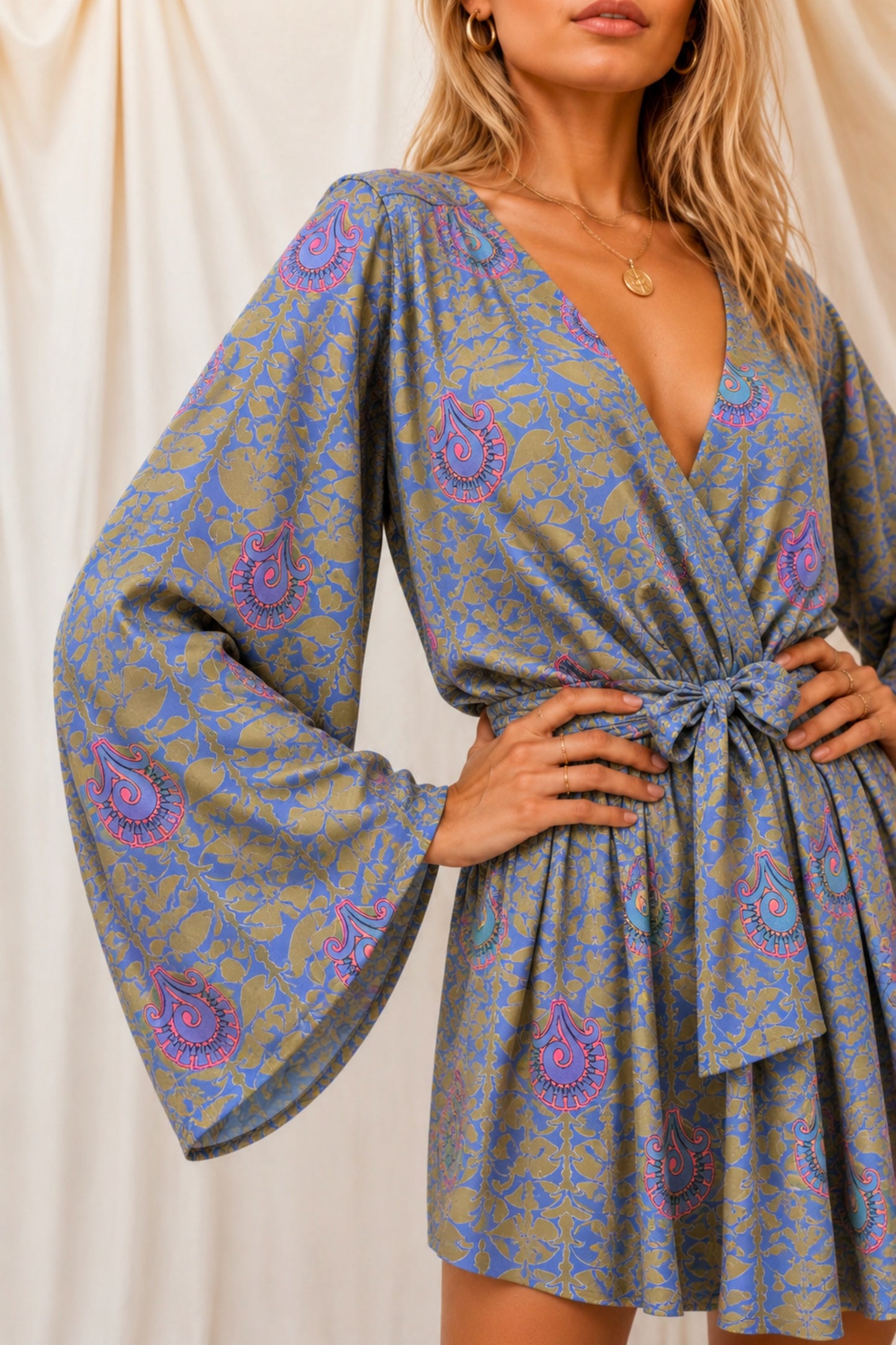 ALIGN SOLARA Reclaimed Silk Kimono Dress Set