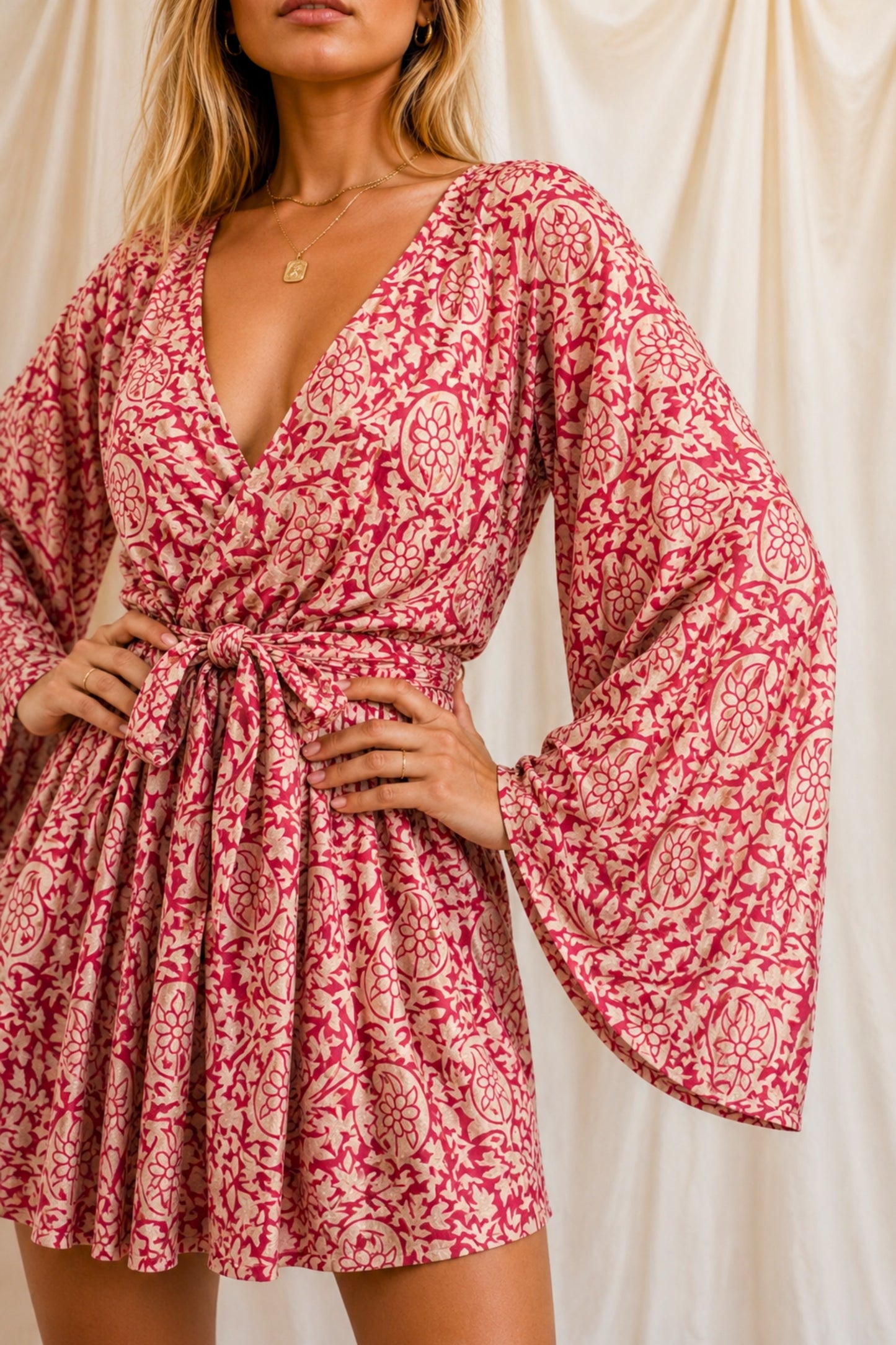 ALIGN SOLARA Reclaimed Silk Kimono Dress Set