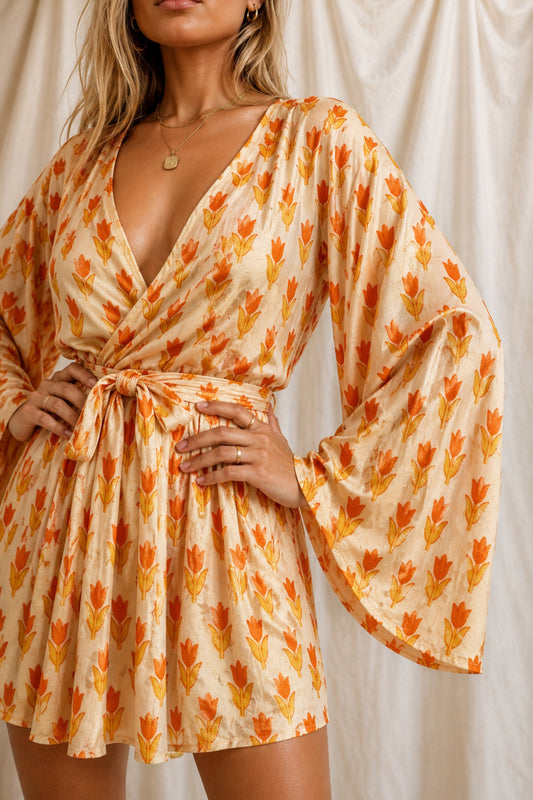 SOLARA - ALIGN Silk Kimono Wrap Dress