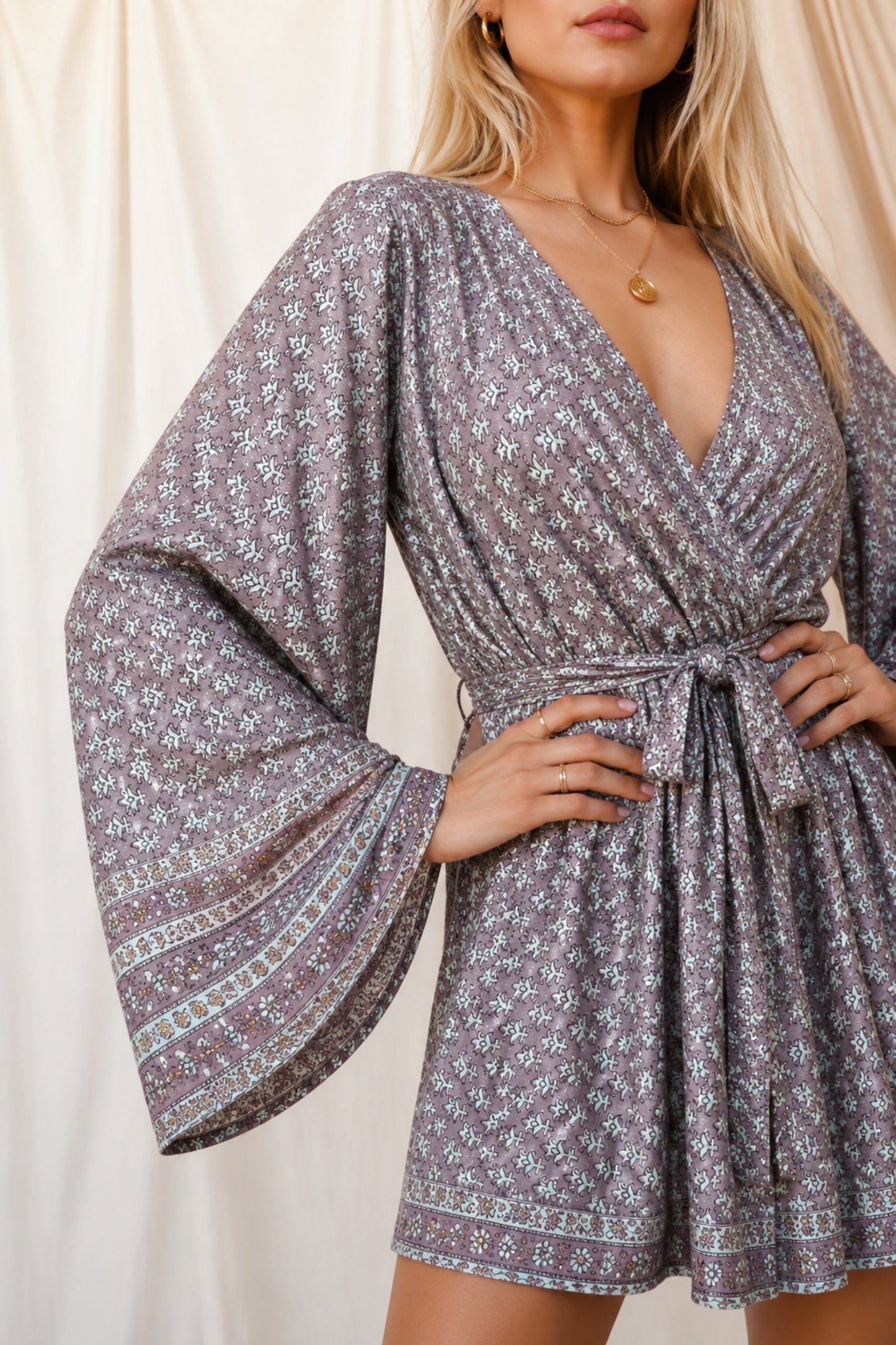 ALIGN SOLARA Reclaimed Silk Kimono Dress Set