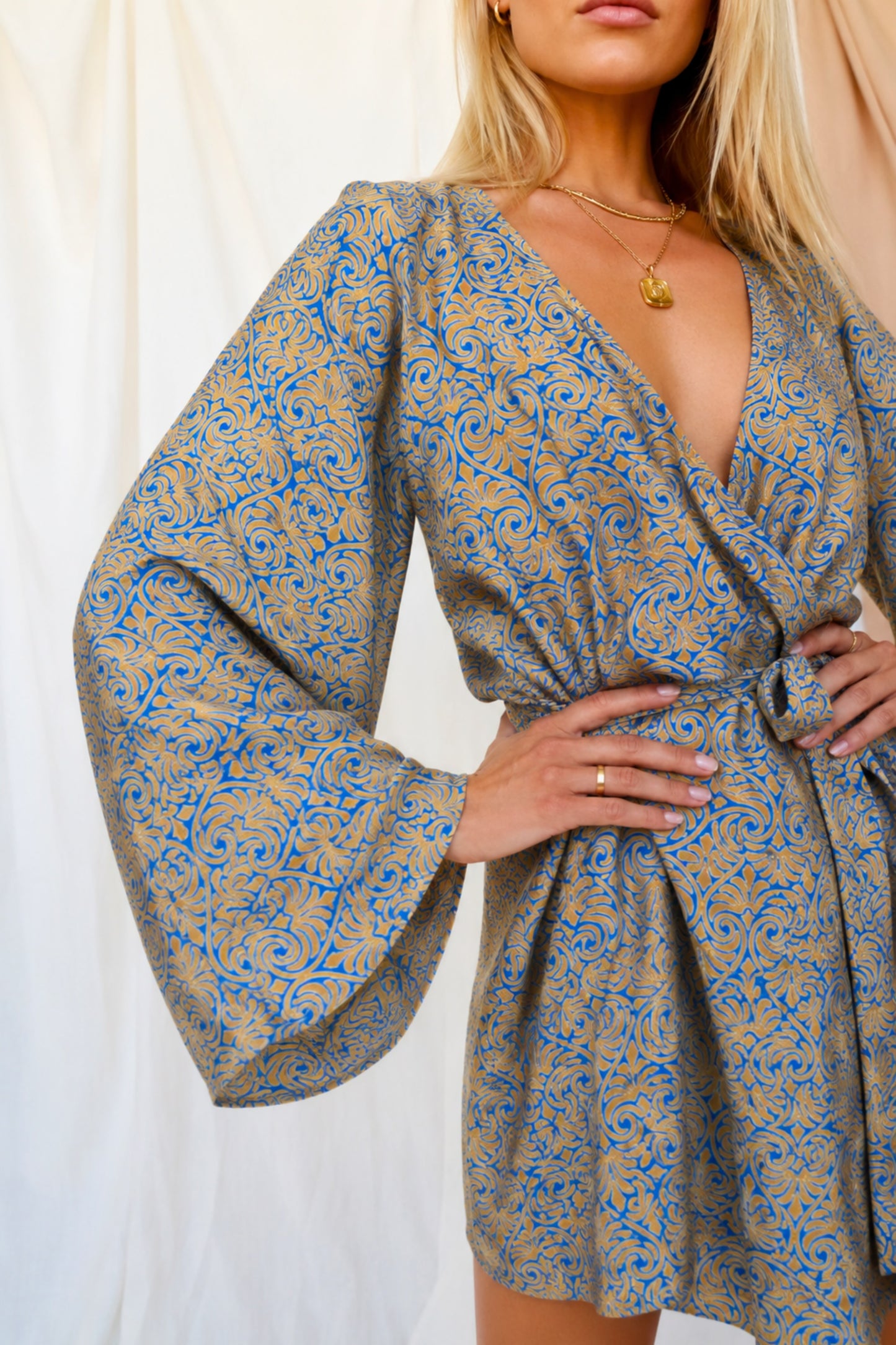 ALIGN SOLARA Reclaimed Silk Kimono Dress Set