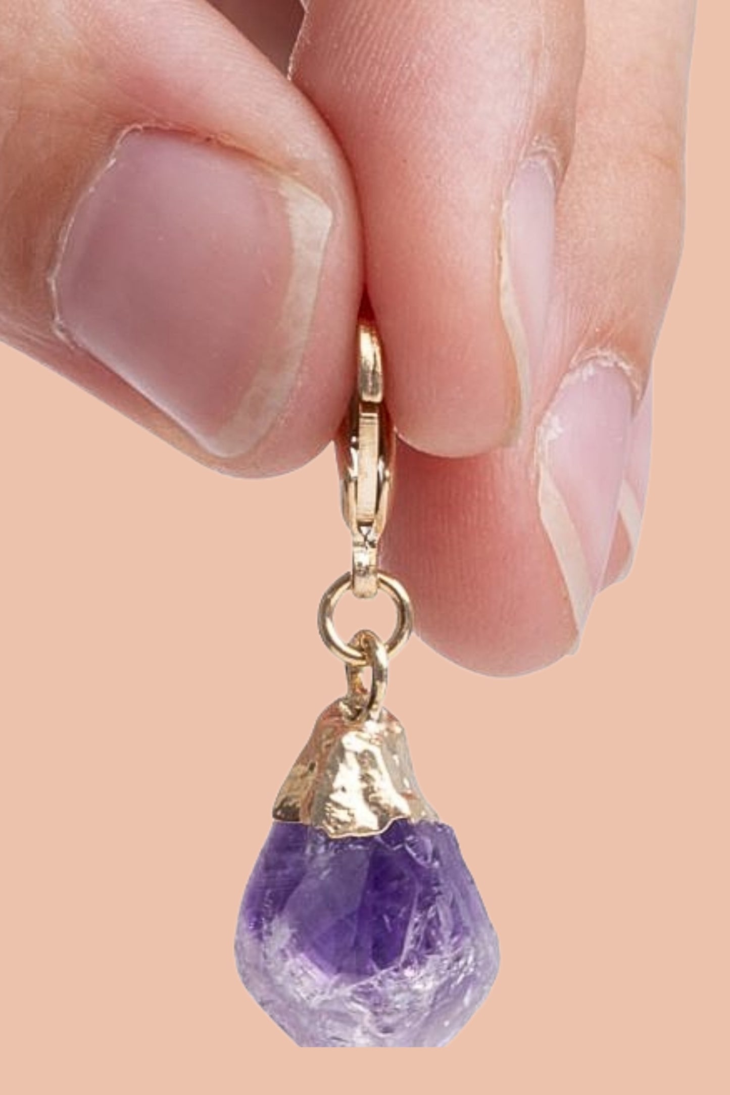 Amethyst crystal charm by Meraki Rituals - for the Meraki Rituals Crystal chain neckaces