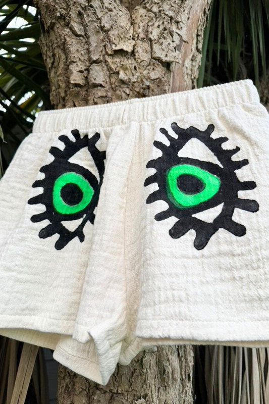 AZRA ORGANIC COTON SHORTS IN GREEN