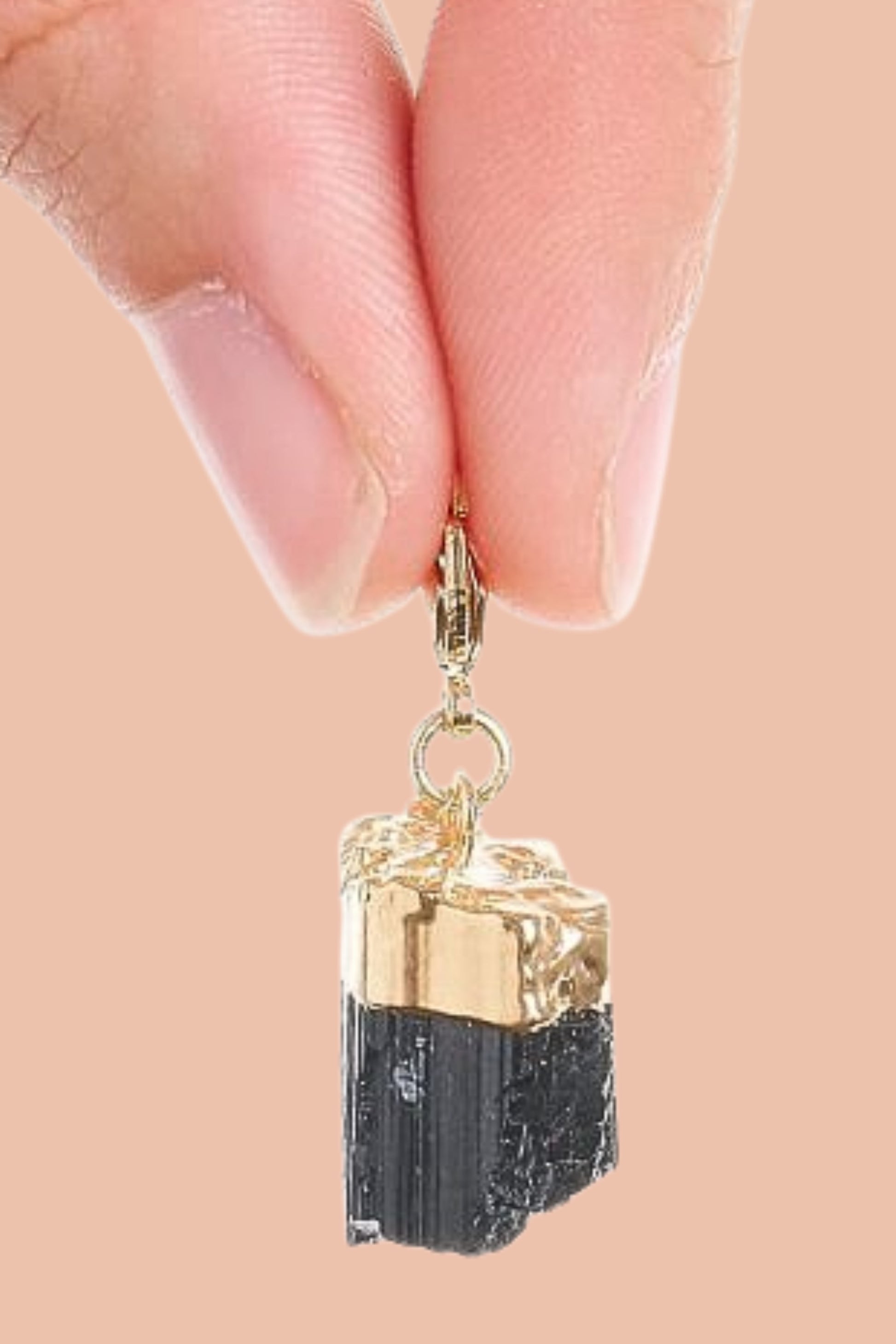 Black Tourmaline crystal charm by Meraki Rituals - for the Meraki Rituals Crystal chain neckaces