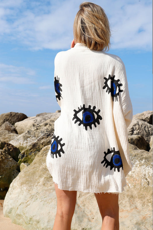 BLUE EYE Beach Shirt | Women's Kimonos & Holiday Clothes