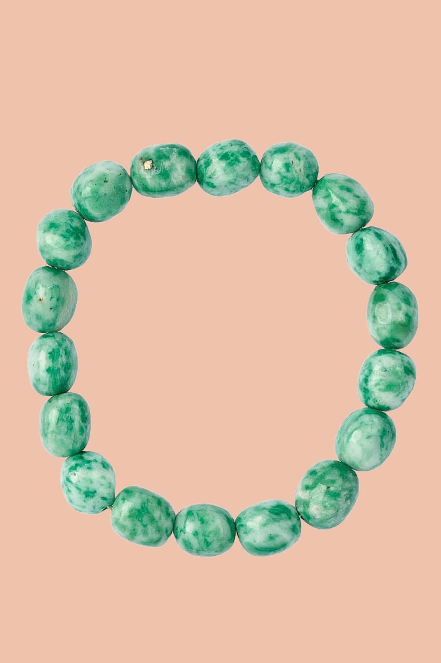 JADE Crystal Bracelet with Natural 8-10mm jade green Tumblestone Beads by Meraki Beach Rituals - Wear Your Energy Crystal Collection.