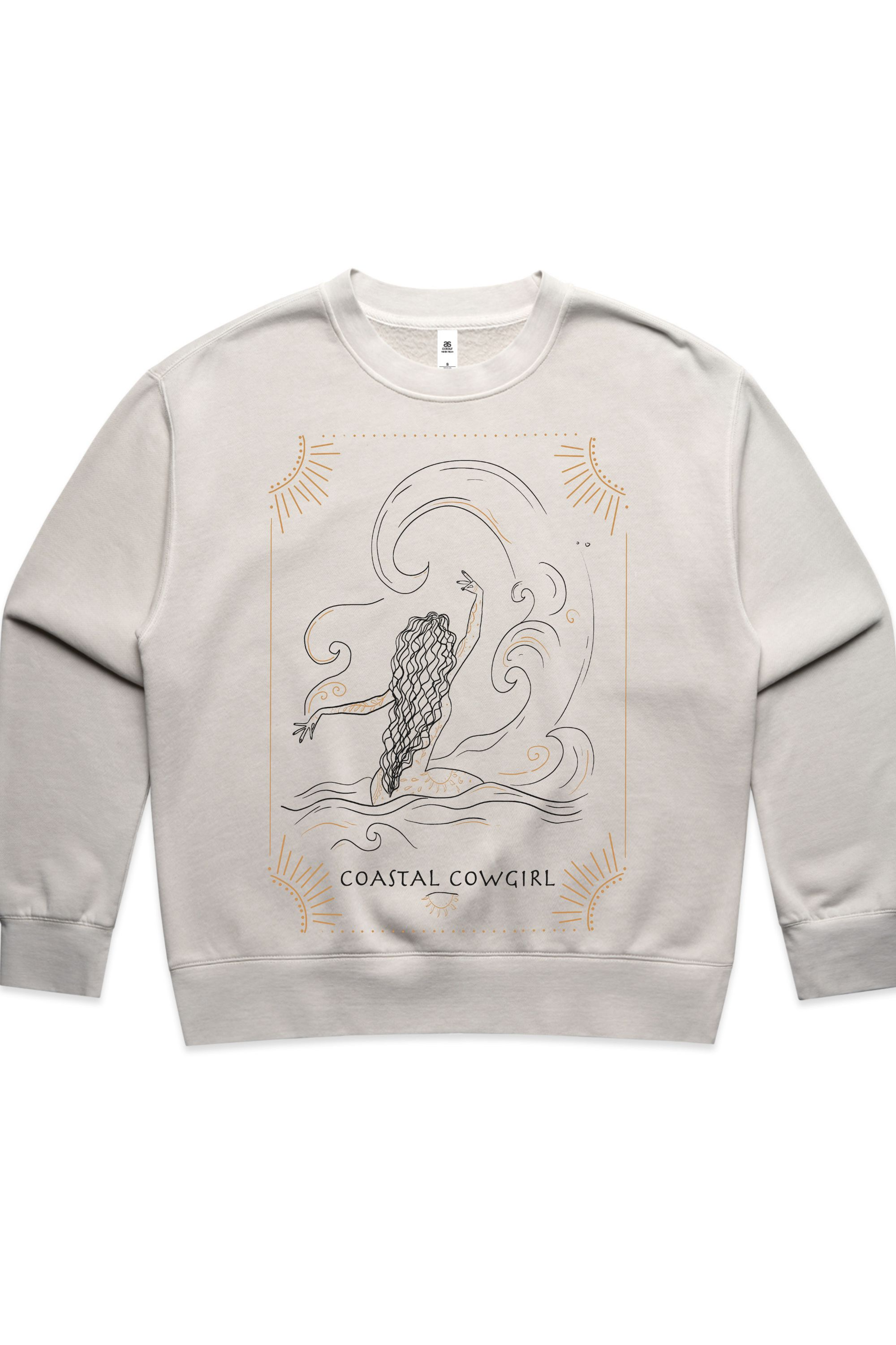 COASTAL COWGIRL COTTON SWEATSHIRT  IN FADED BONE