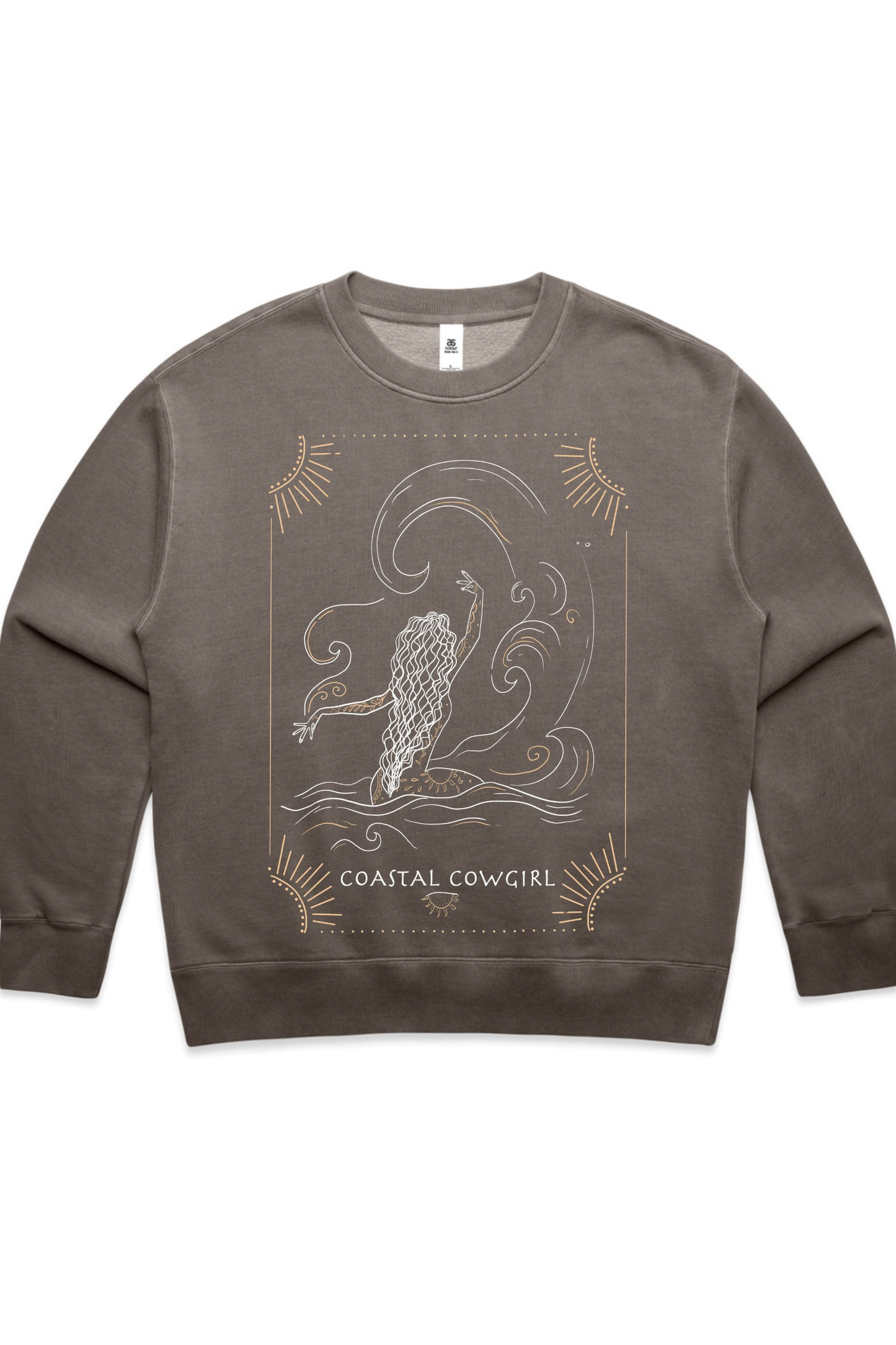 COASTAL COWGIRL COTTON SWEATSHIRT  IN FADED GREY