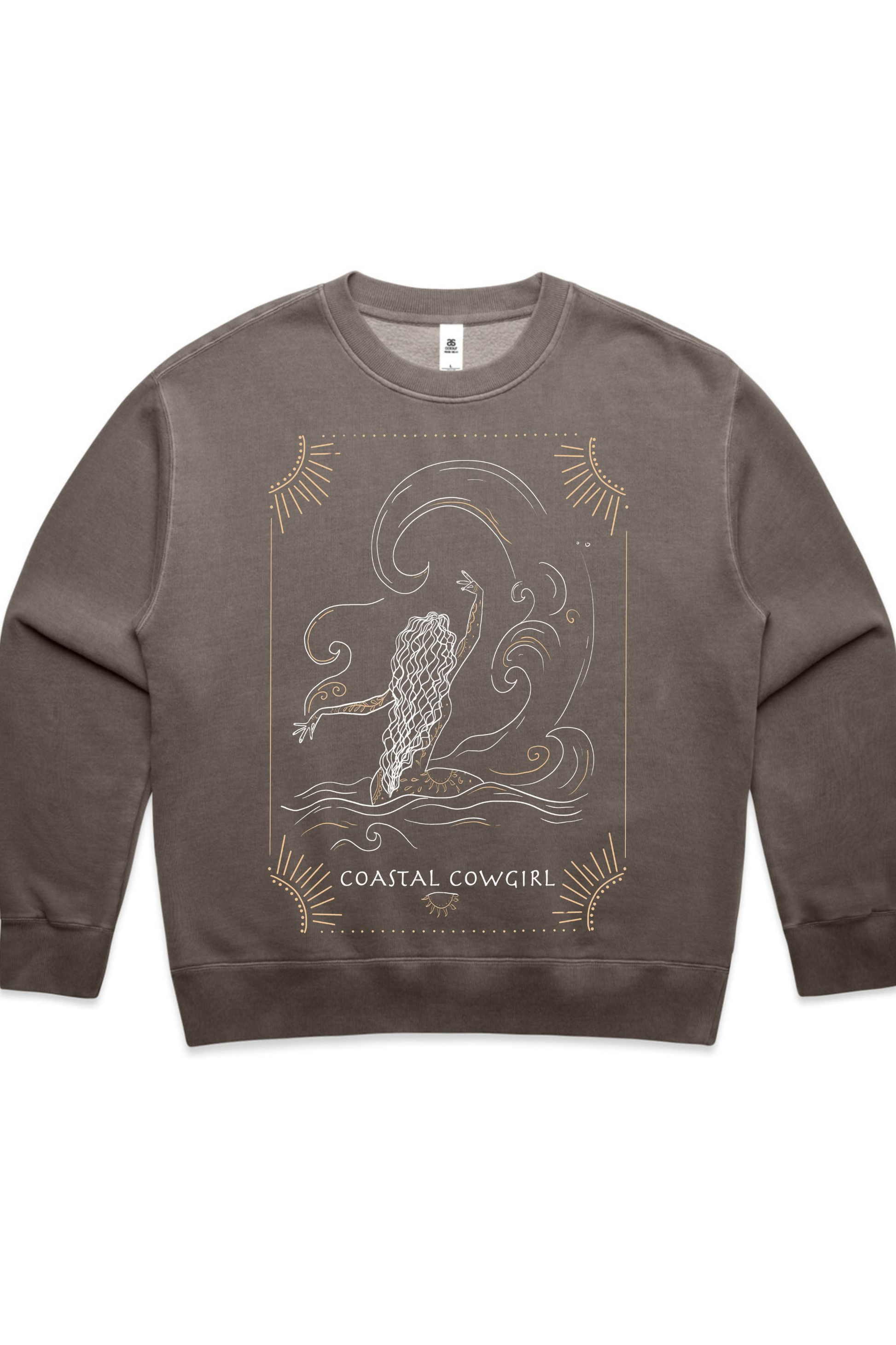 COASTAL COWGIRL COTTON SWEATSHIRT  IN FADED GREY