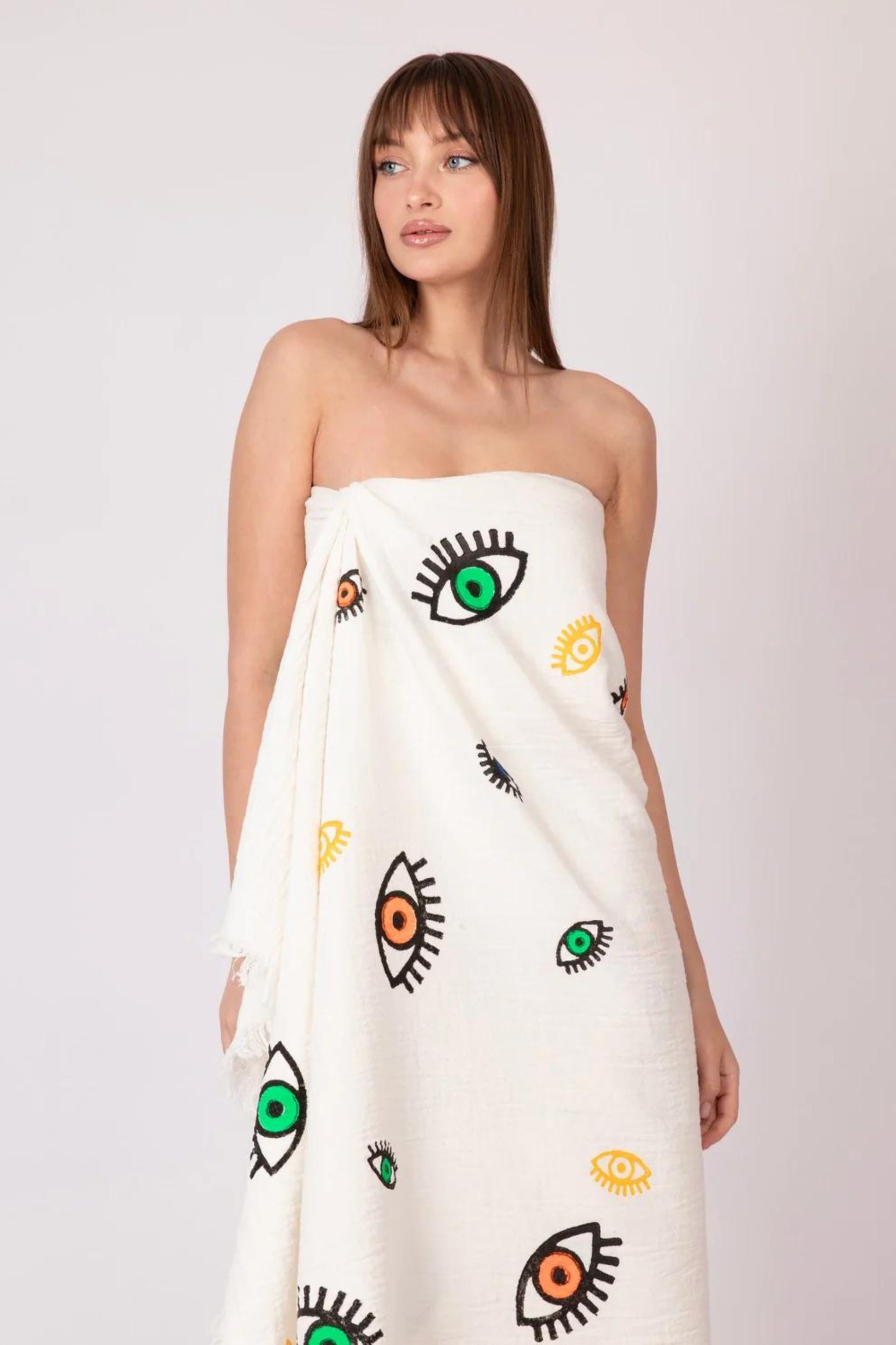 EVIL EYE Peshtemal in Multicolour | Beach Towels and Accessories 
