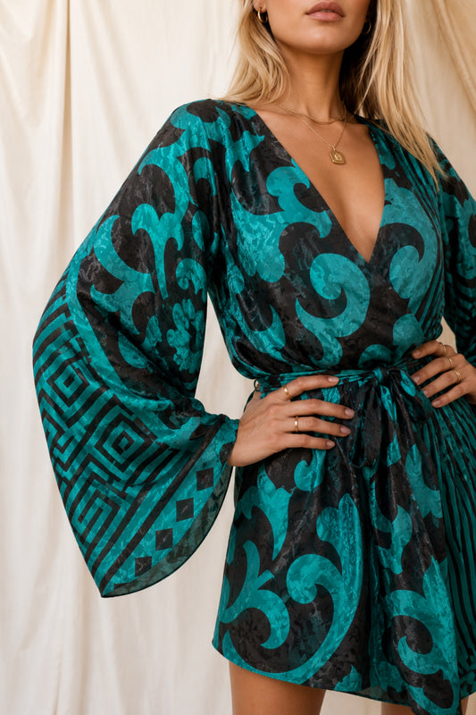 SOLARA - FLOW Silk Kimono Wrap Dress