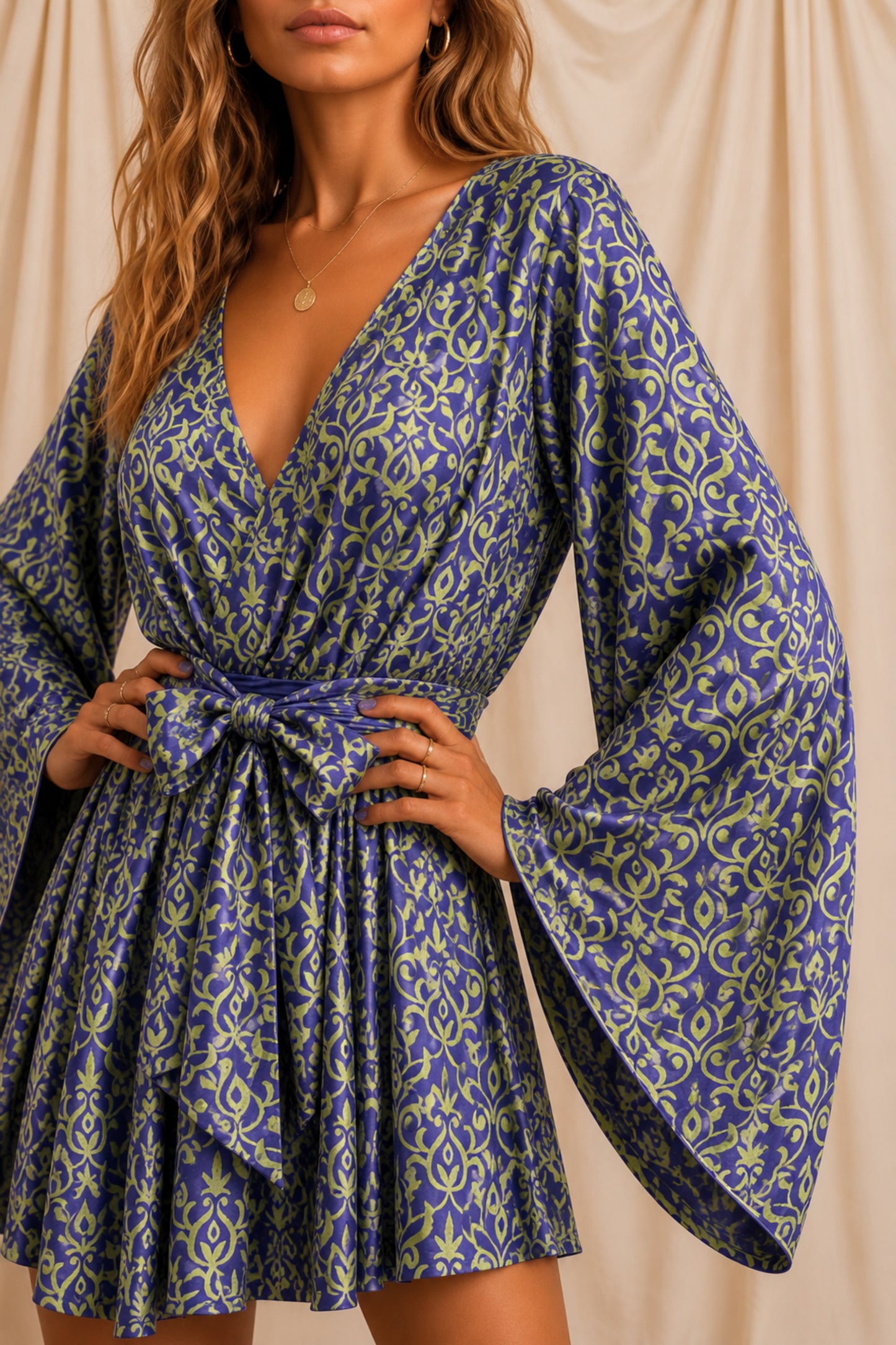 FLOW SOLARA Reclaimed Silk Kimono Dress Set