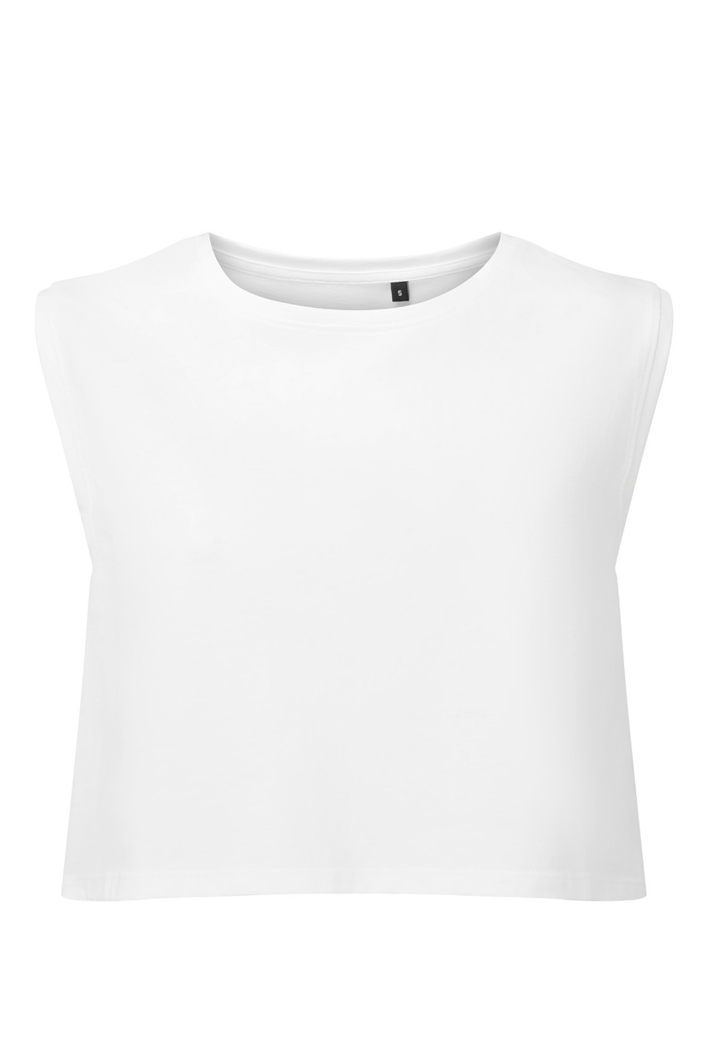 FLOW Organic Cotton Cropped Tank by MB Active in WHITE – sustainable UK athleisure crop top made from organic cotton, OEKO-TEX eco dyed, breathable gym & yoga wear for women, cooling comfort for workouts and hormonal changes