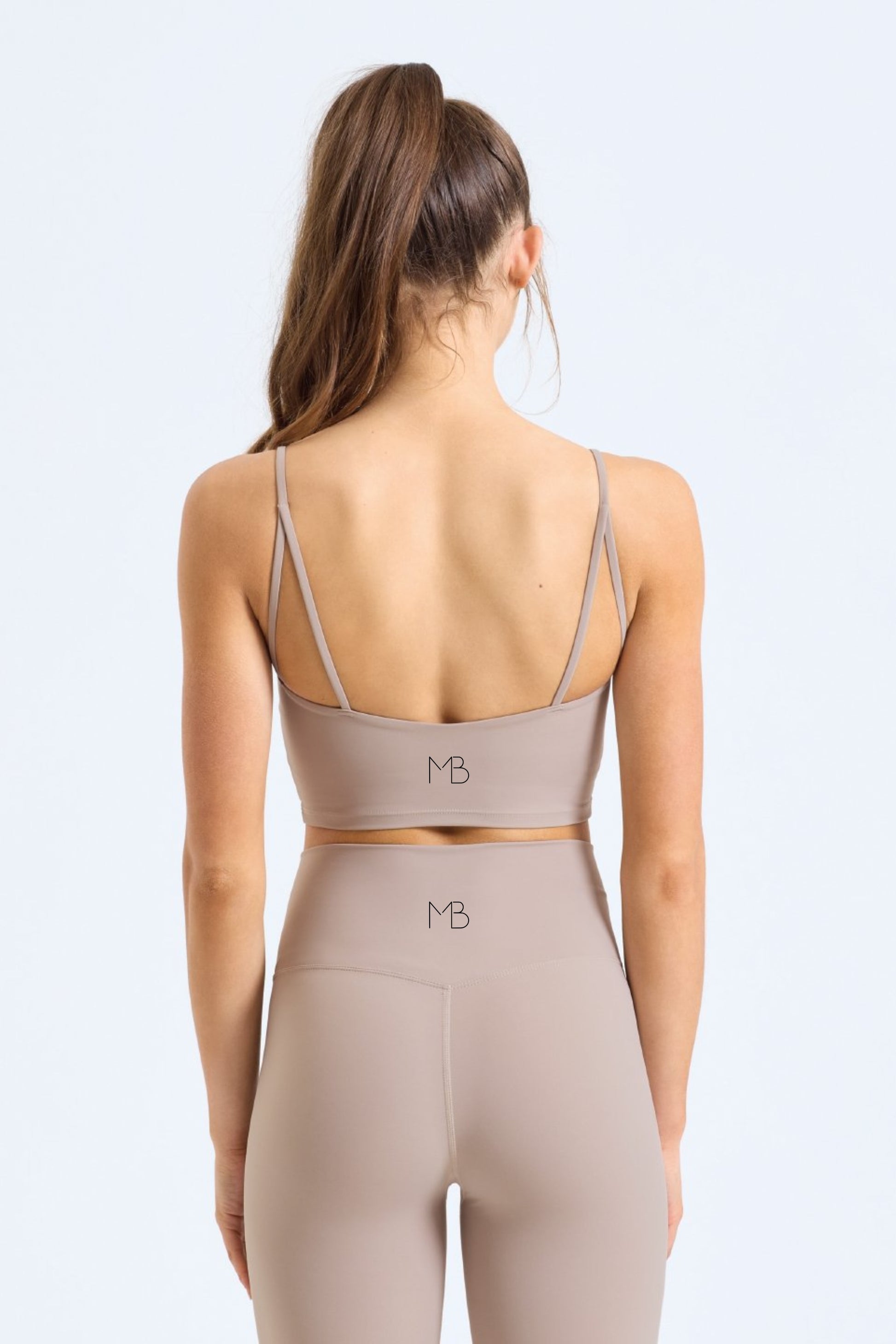 GAIA LUXE RECYCLED LEGGINGS IN SANDSTONE, MADE SUSTAINABLY FROM PLASTIC WASTE BY MERAKI BEACH