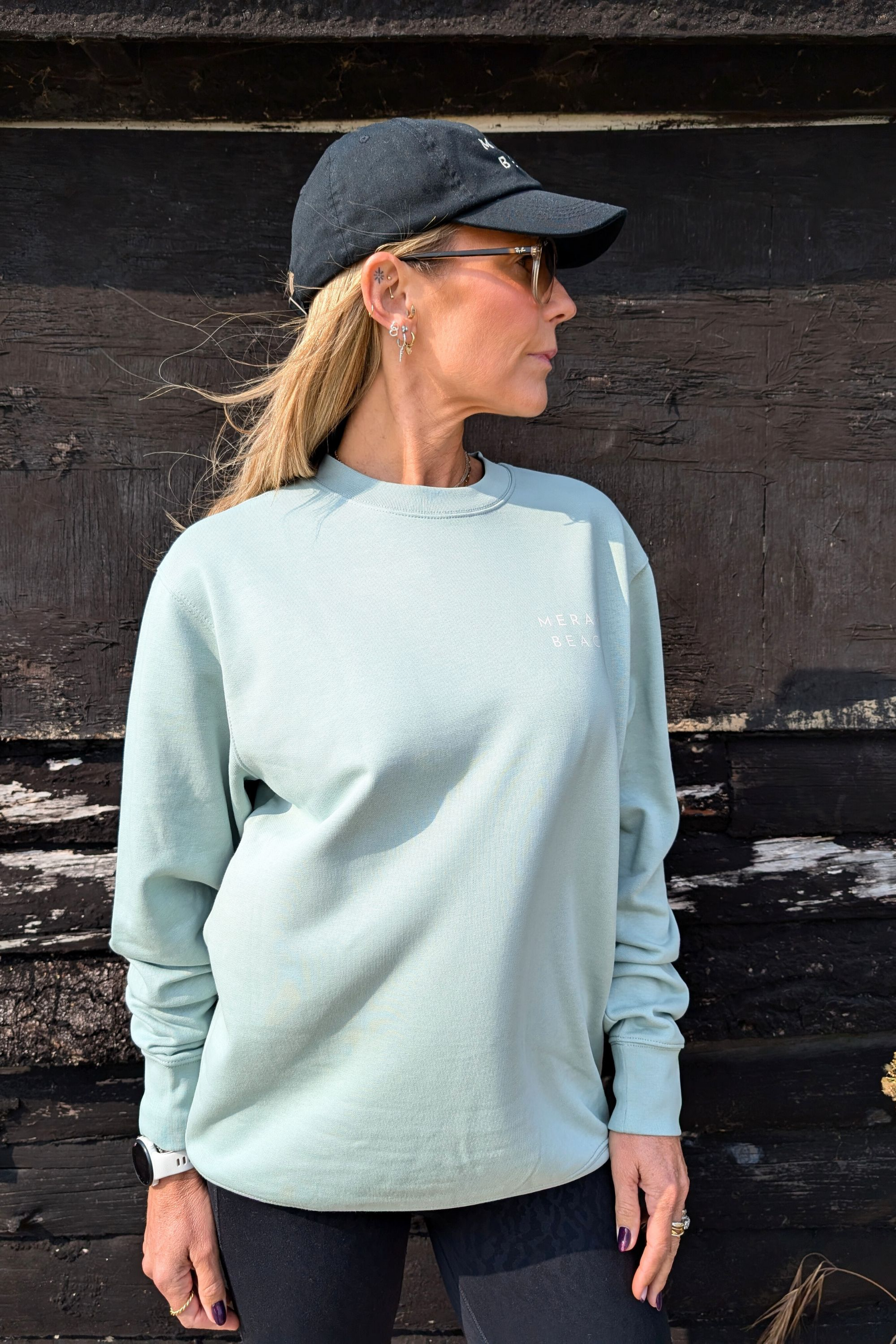 HAMSA HAND ORGANIC COTTON SWEATSHIRT IN GREEN