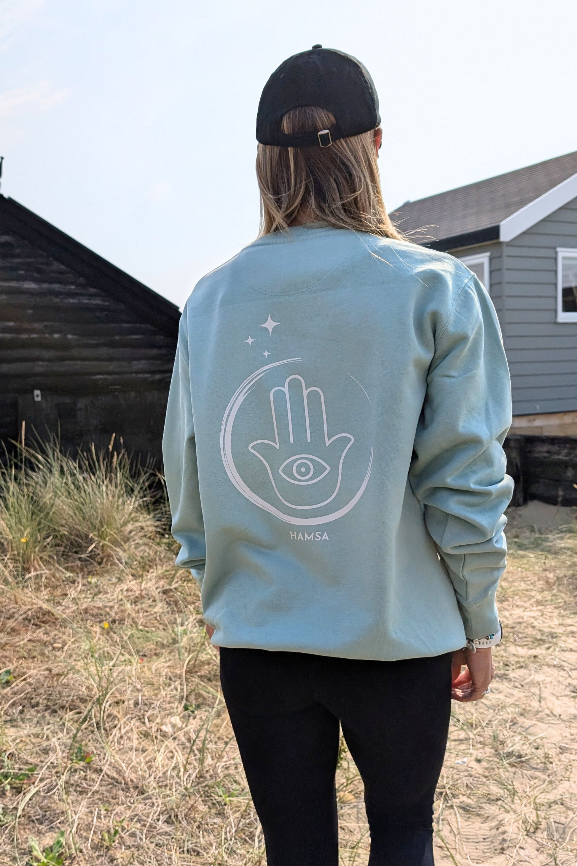 HAMSA HAND ORGANIC COTTON SWEATSHIRT IN GREEN