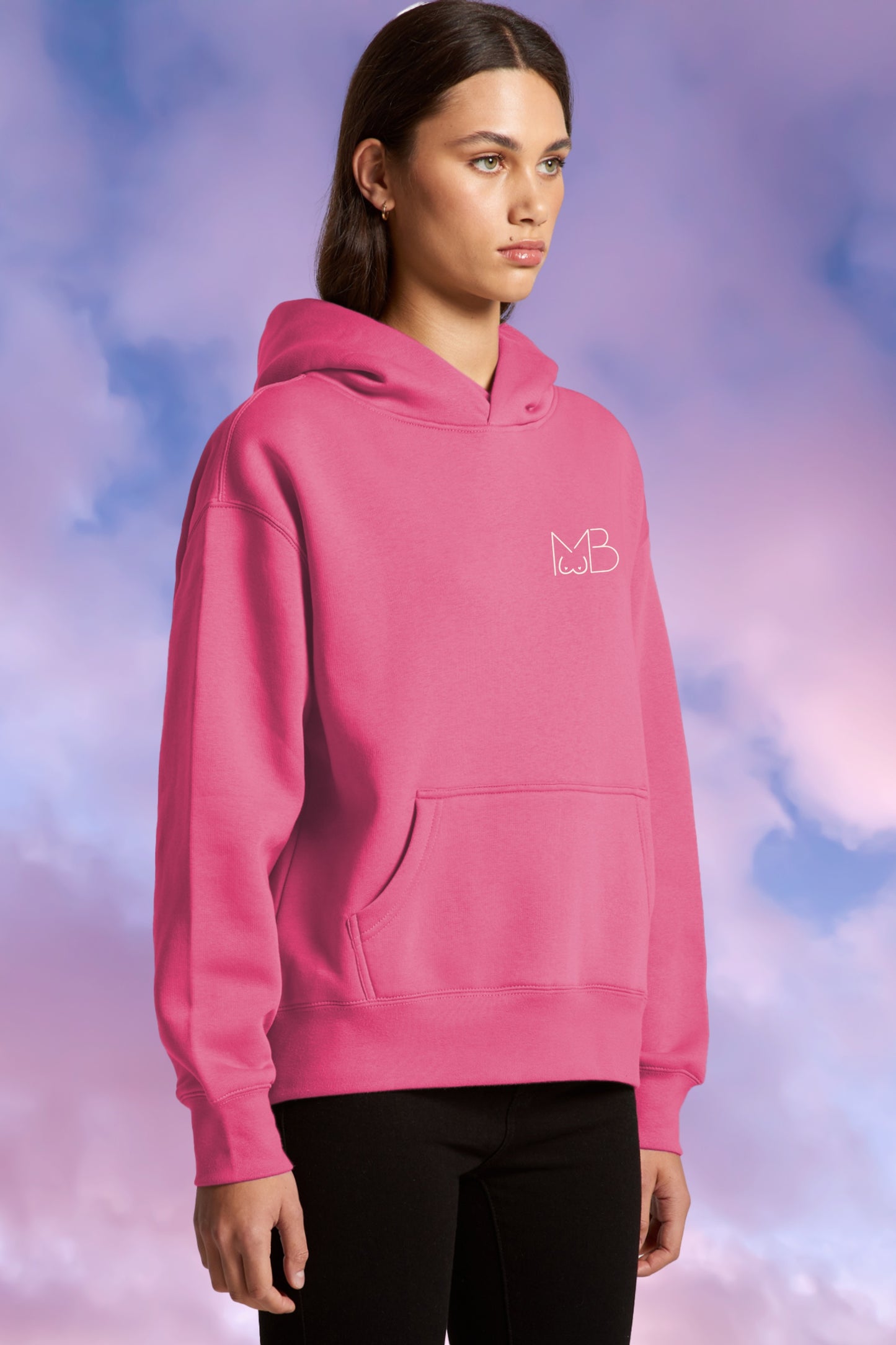 Pink HERA hoodie sustainable charity hoodie by Meraki Beach
