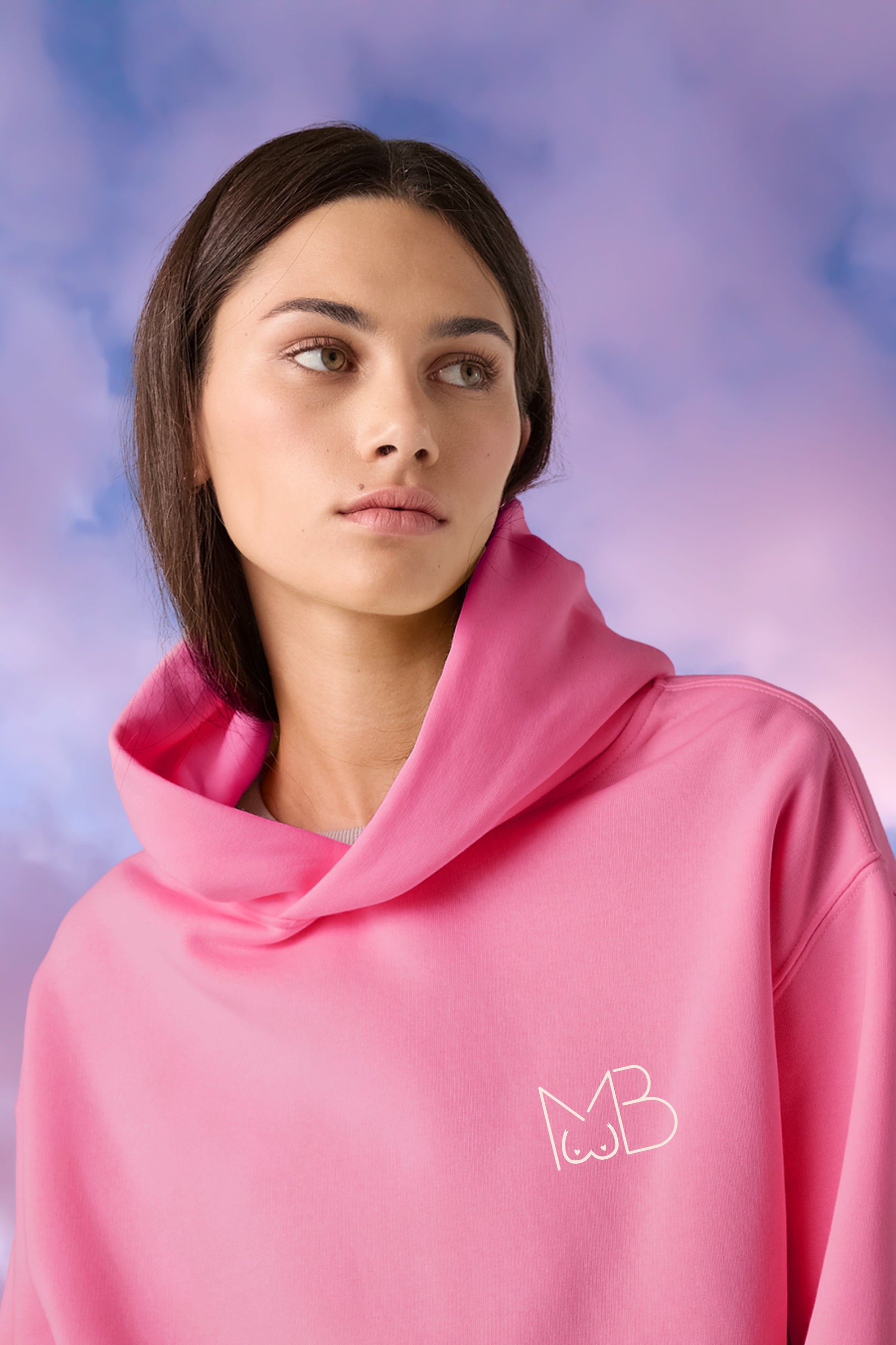 Pink HERA hoodie sustainable charity hoodie by Meraki Beach