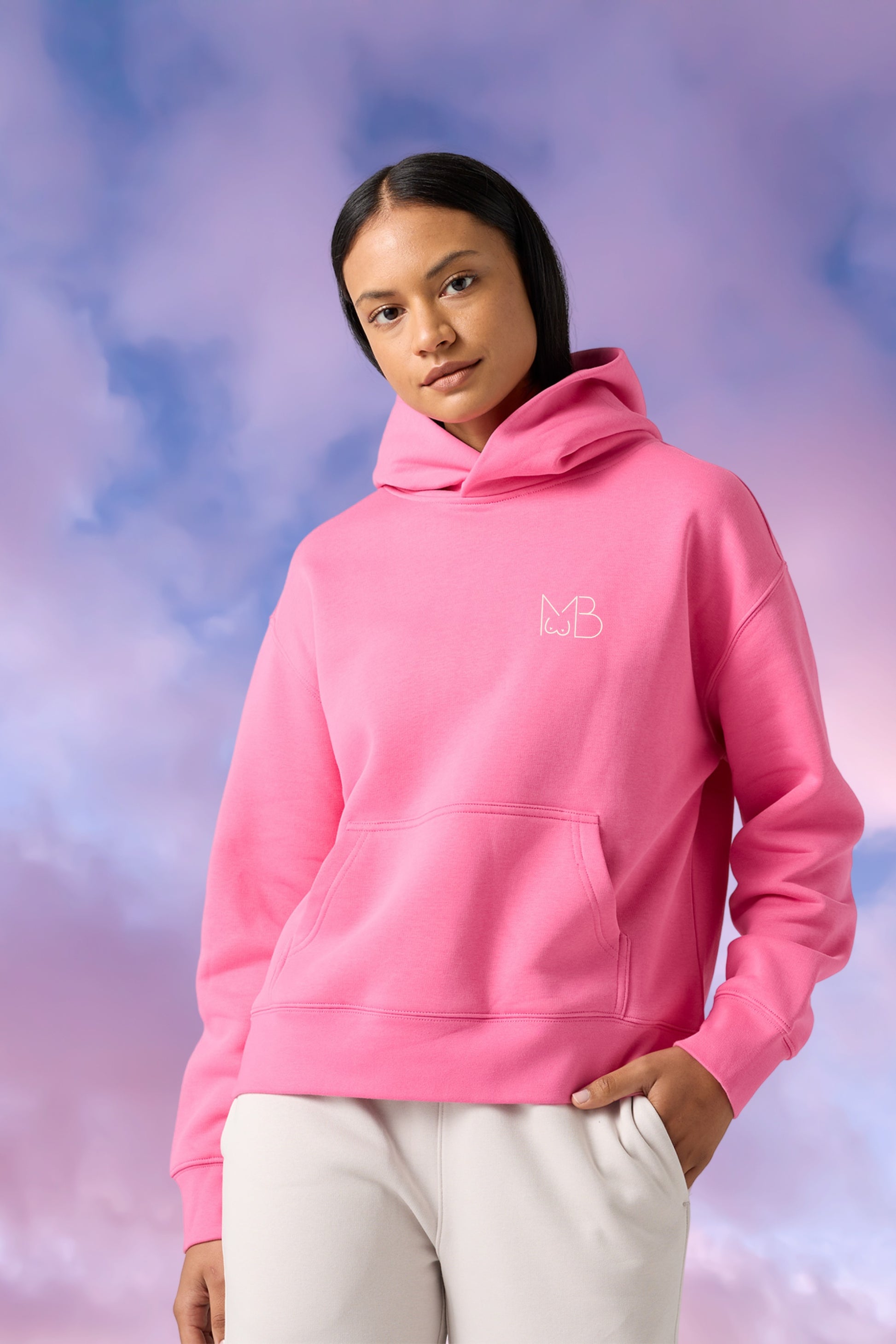 Pink HERA hoodie sustainable charity hoodie by Meraki Beach