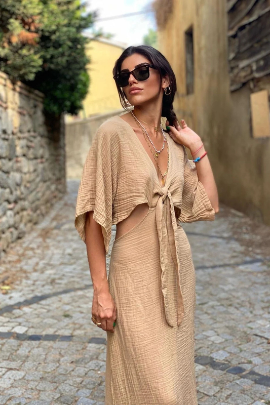 KHARI Maxi Dress in Latte | Summer Dresses for Women