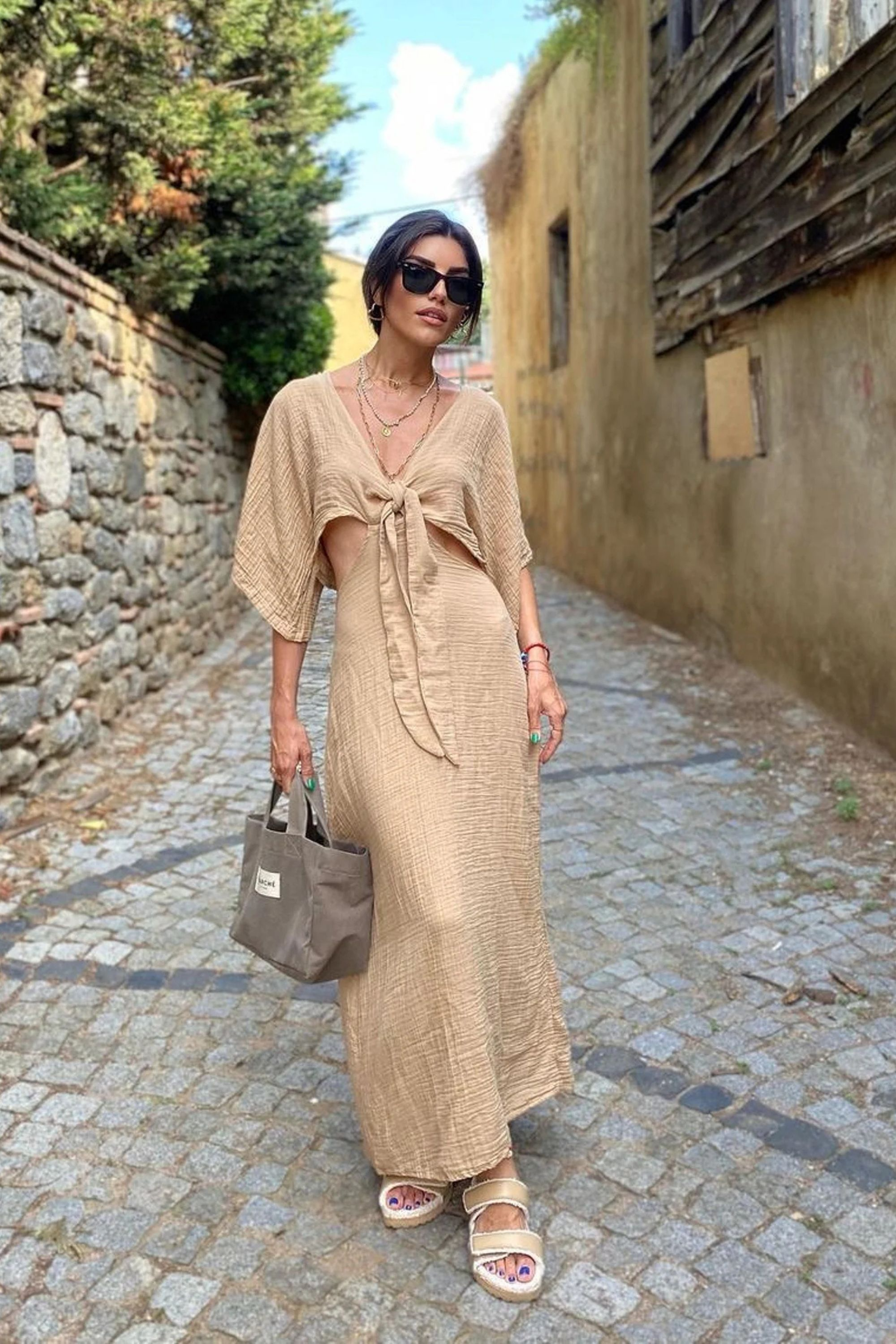 KHARI Maxi Dress in Latte | Summer Dresses for Women