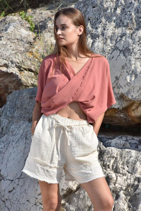 LOTUS ORGANIC COTTON TOP IN BLUSH BY MERAKI BEACH