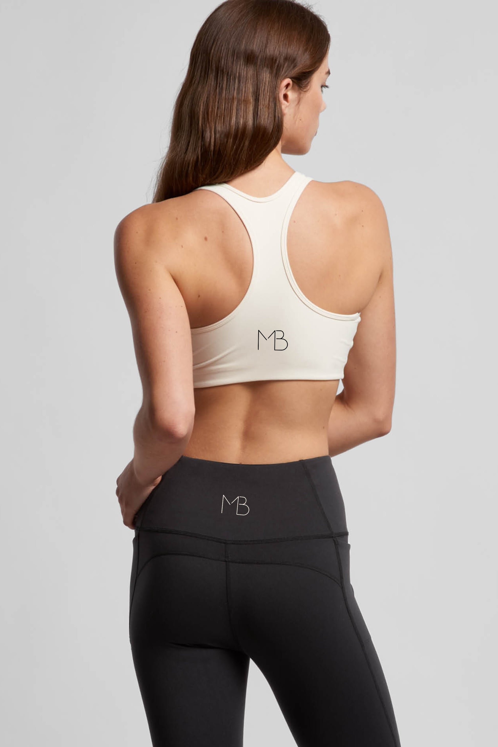 MAREA Active Bra Top in Bone – PFAS-free ethical activewear top by Meraki Beach