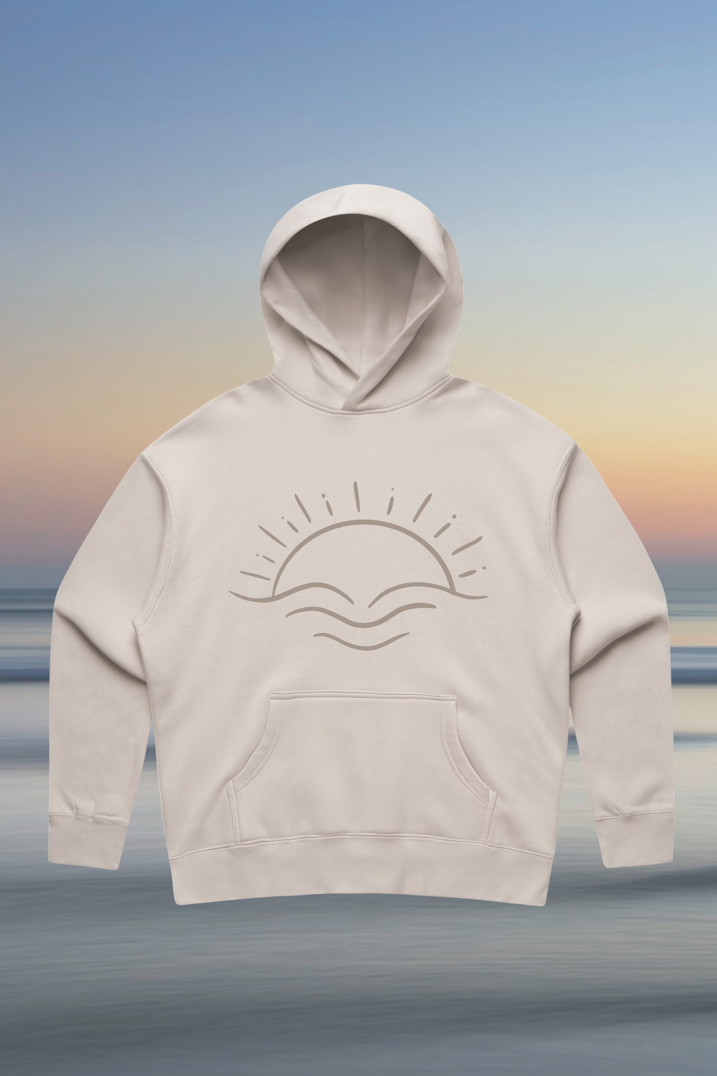 LUMA Sustainable Hoodie in Bone – relaxed fit recycled fleece hoodie made from waste to wear fibres by Meraki Beach