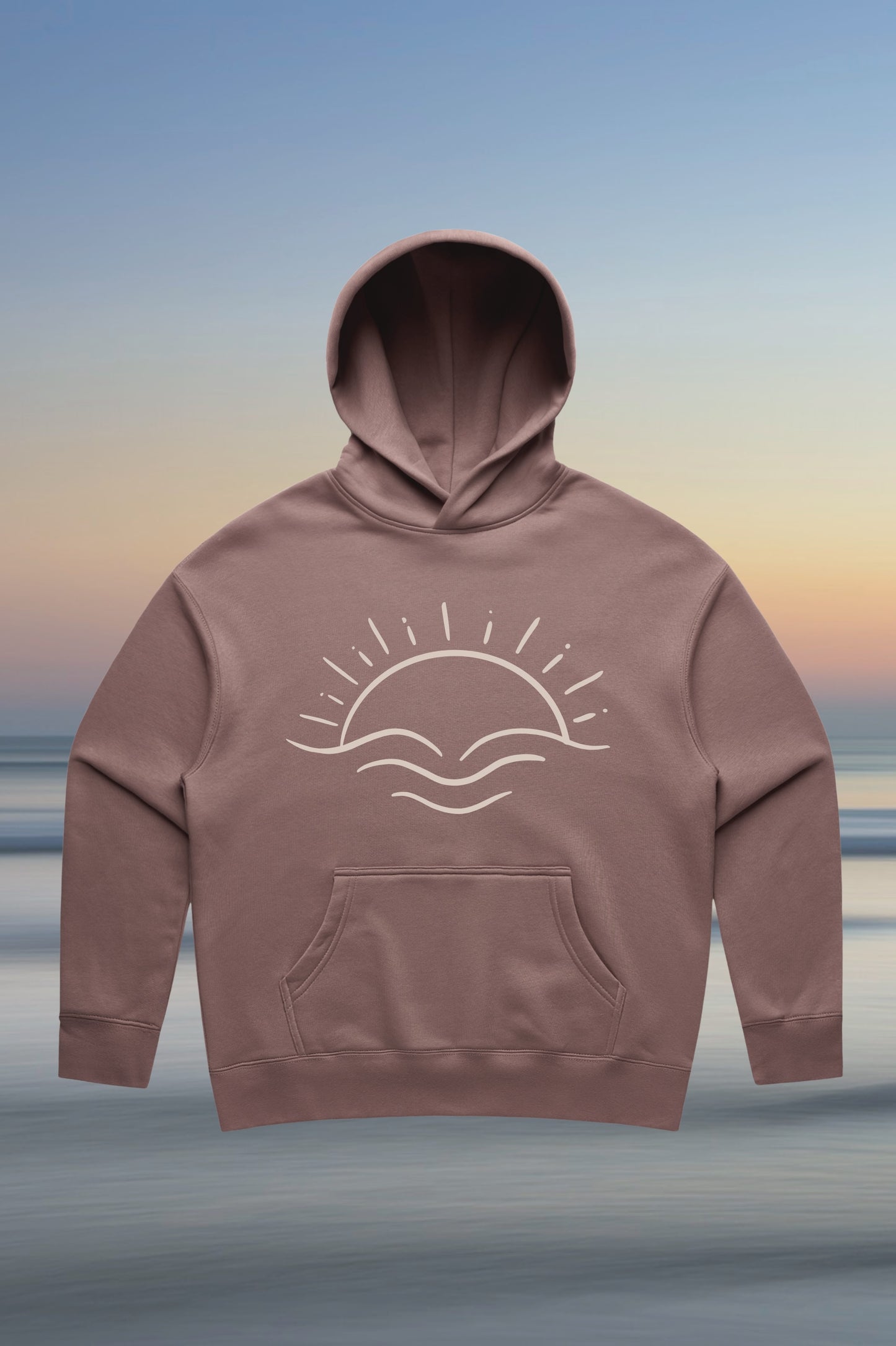 LUMA Sustainable Hoodie in Hazy Pink – relaxed fit recycled fleece hoodie made from waste to wear fibres by Meraki Beach