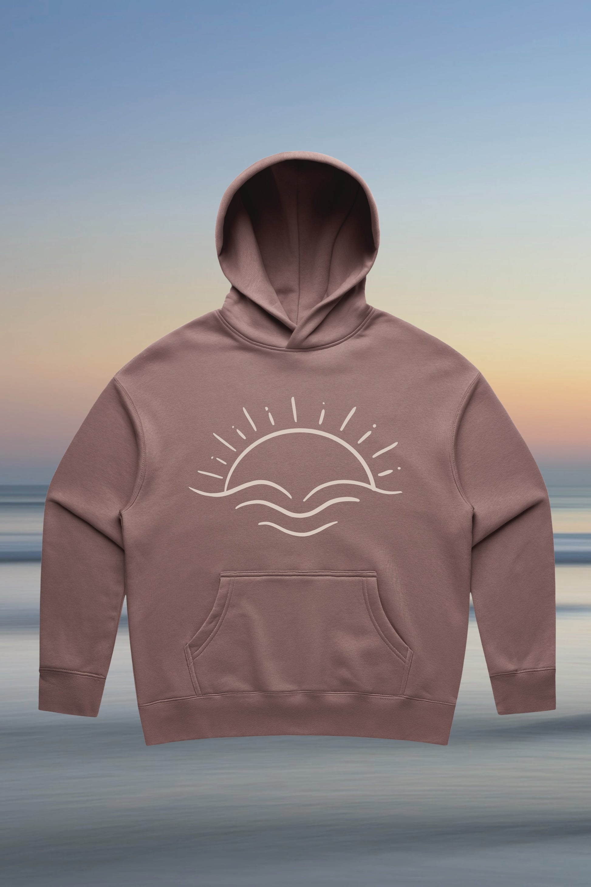 LUMA Sustainable Hoodie in Hazy Pink – relaxed fit recycled fleece hoodie made from waste to wear fibres by Meraki Beach