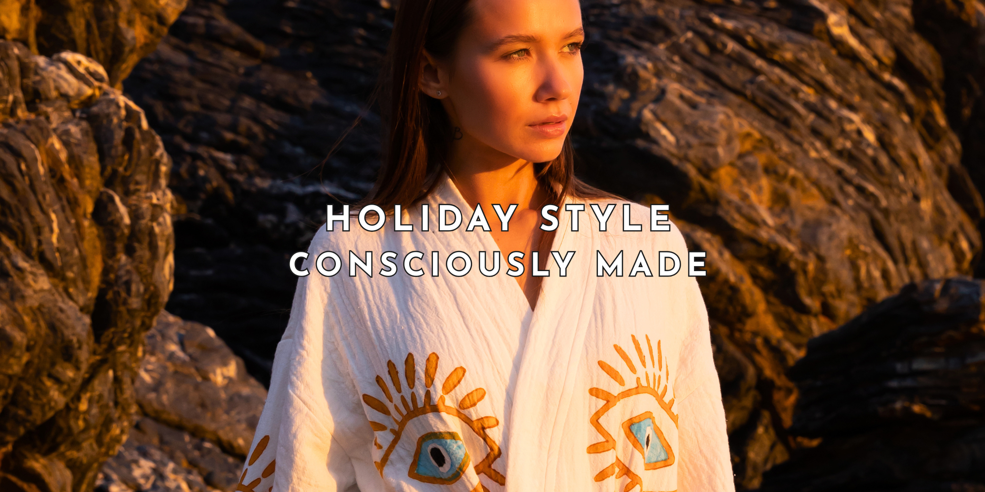 NAYA ORGANIC COTTON KIMONO IN CREAM BY MERAKI BEACH - SUSTAINABLE AND SLOW FASHION IN THE UK