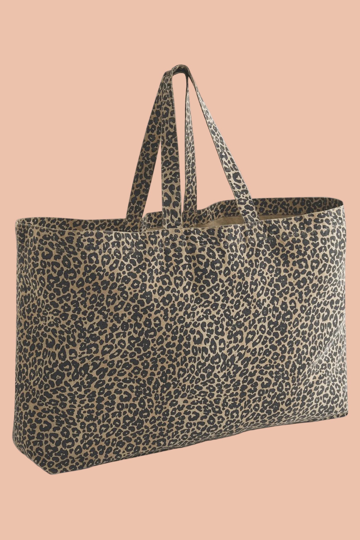 NALA recycled cotton leopard print tote bag oversized canvas by Meraki Beach