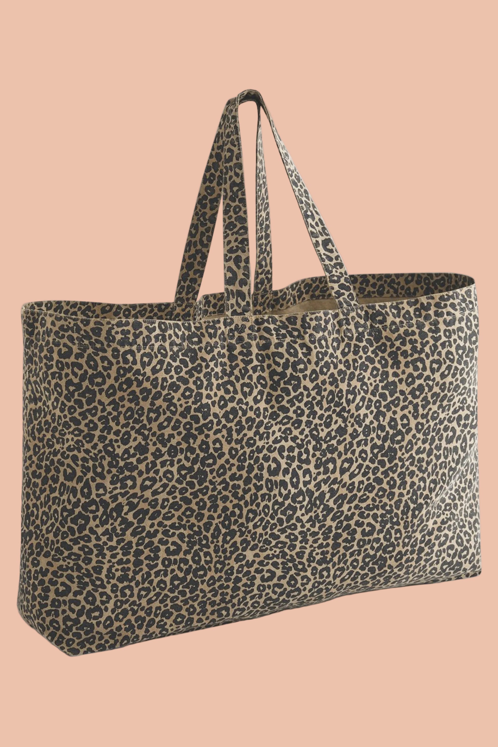 NALA recycled cotton leopard print tote bag oversized canvas by Meraki Beach