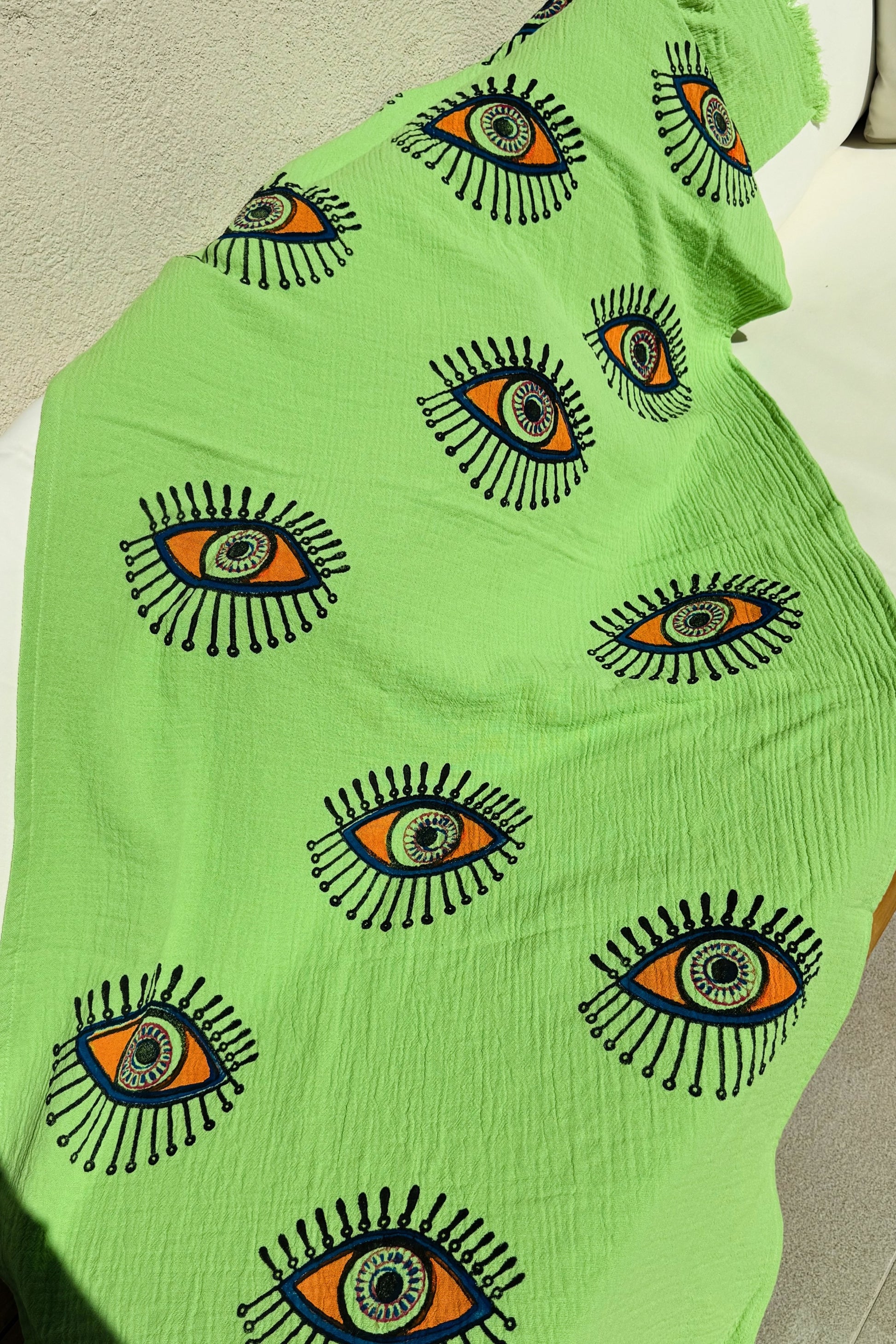 NAYA lime peshtemal organic cotton beach towel by Meraki Beach