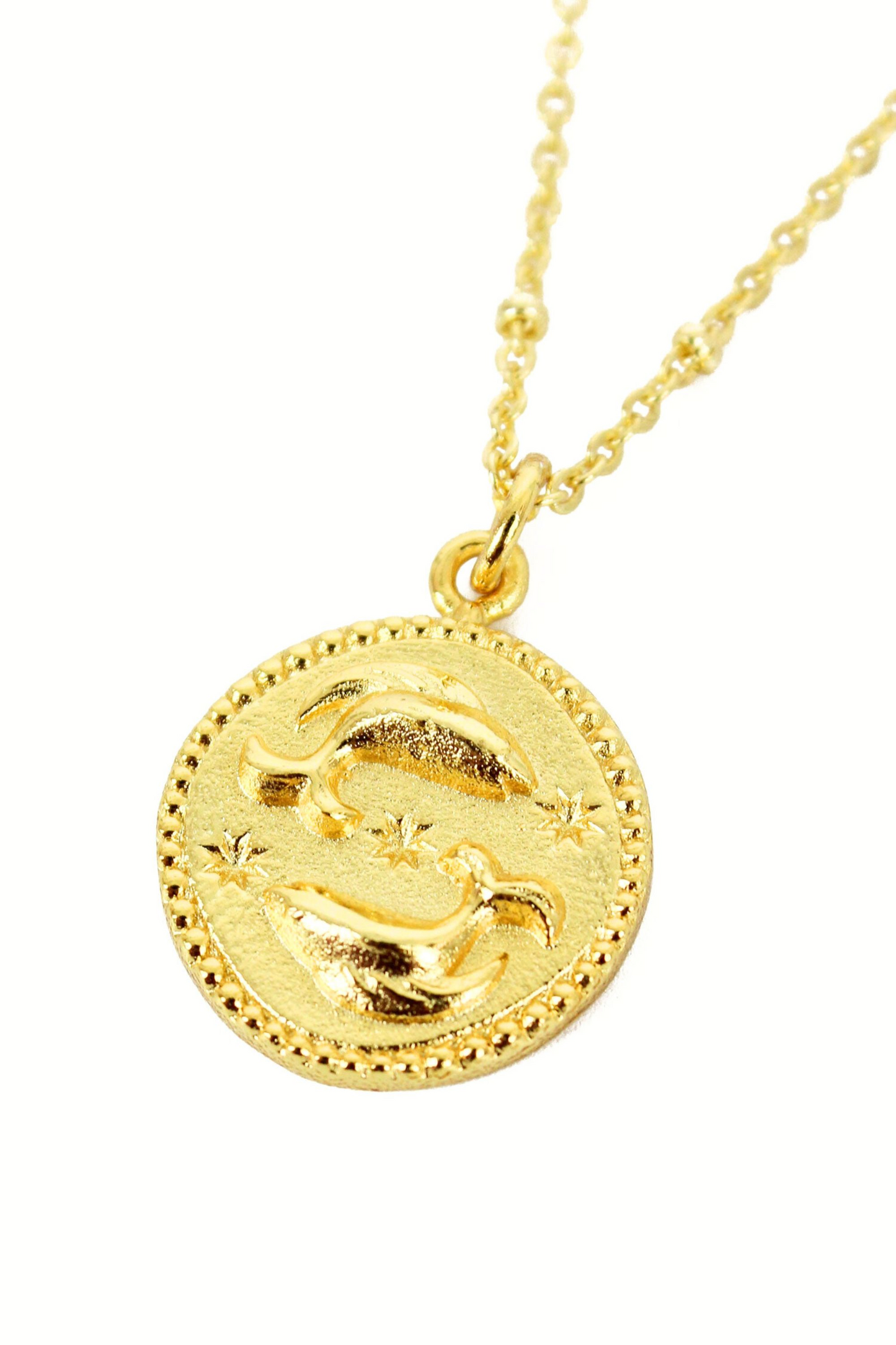 ZODIAC PISCES GOLD PENDANT NECKLACE