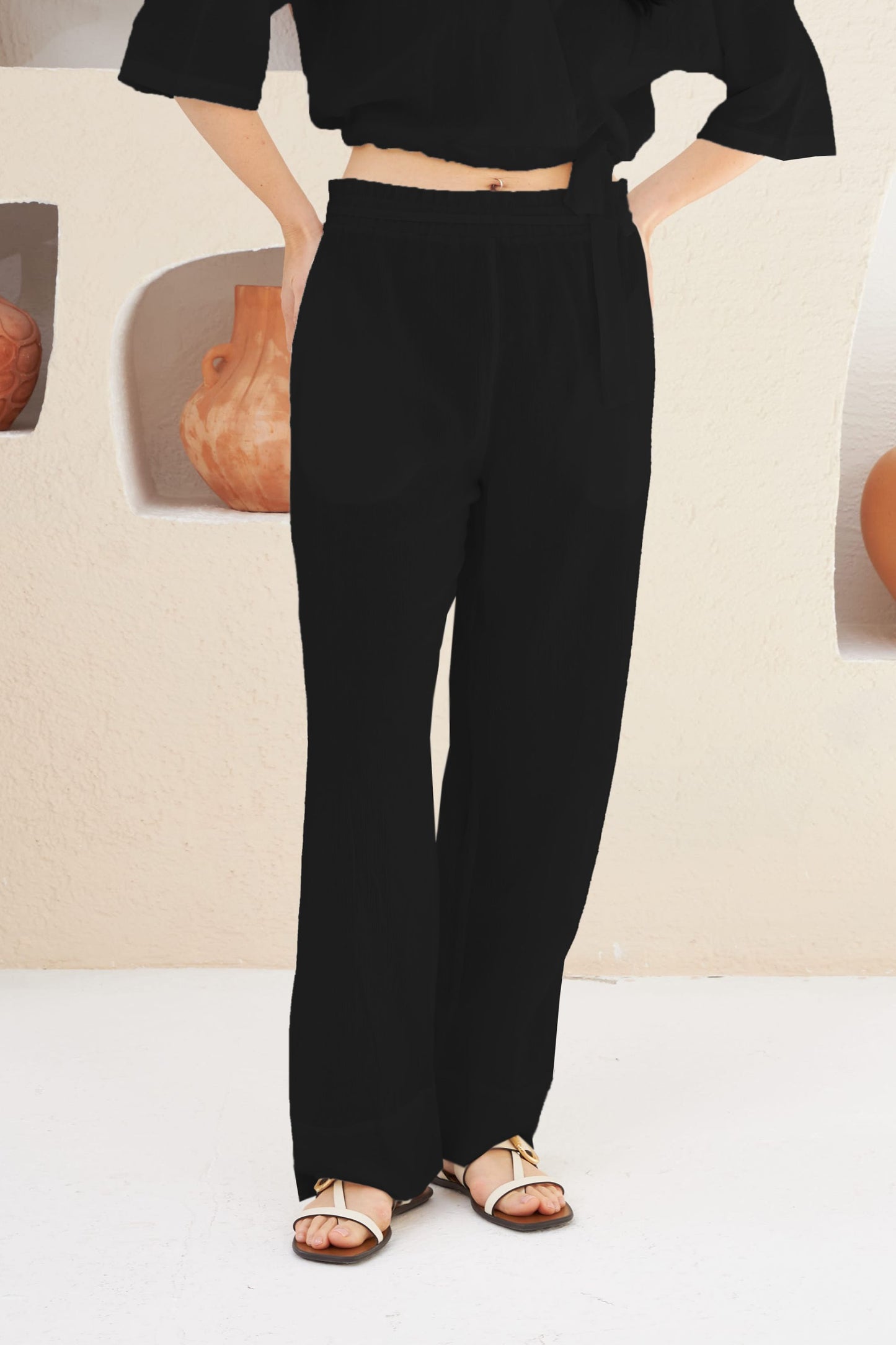 organic cotton black pants