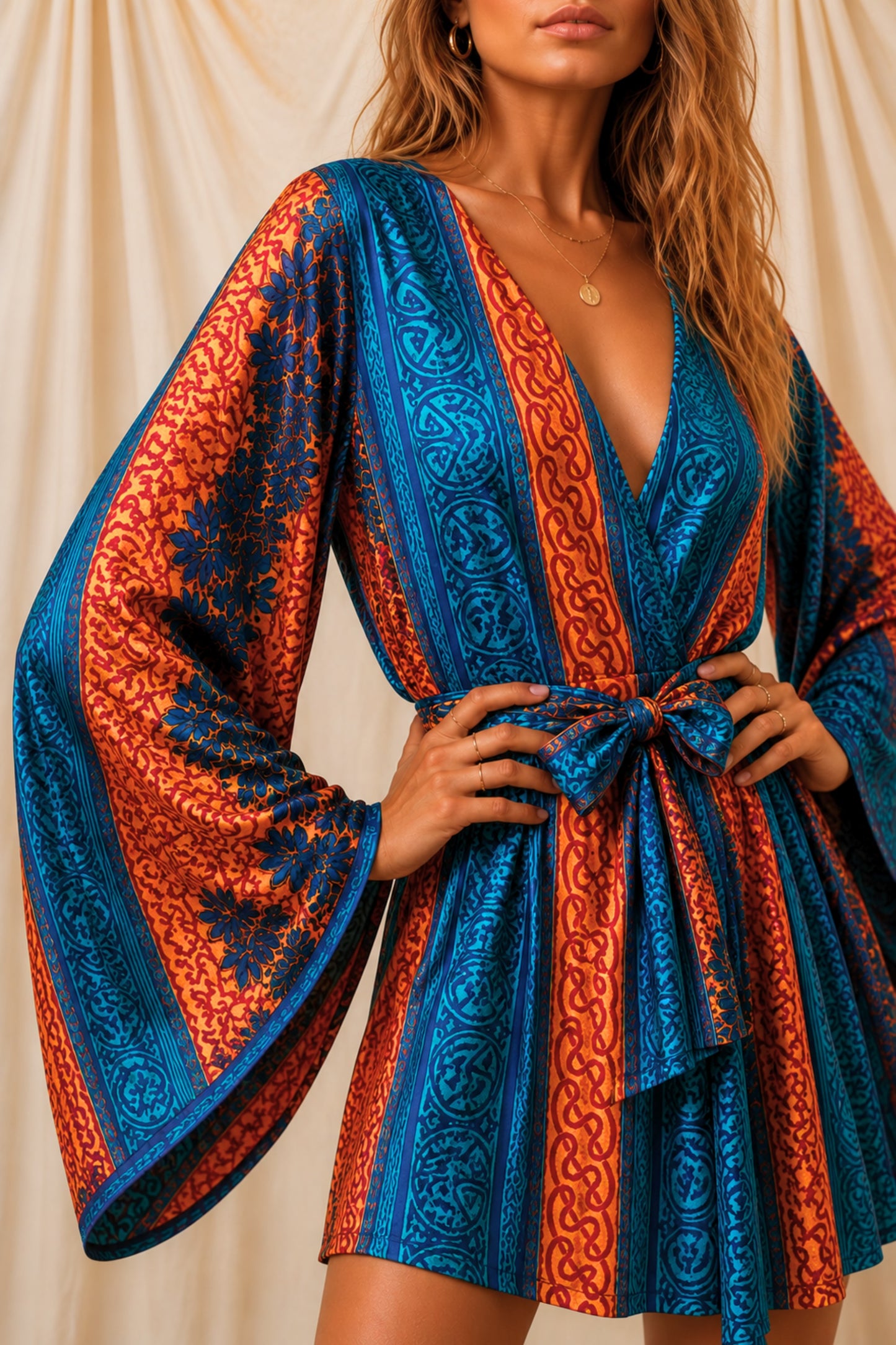 RADIATE SOLARA Reclaimed Silk Kimono Dress Set