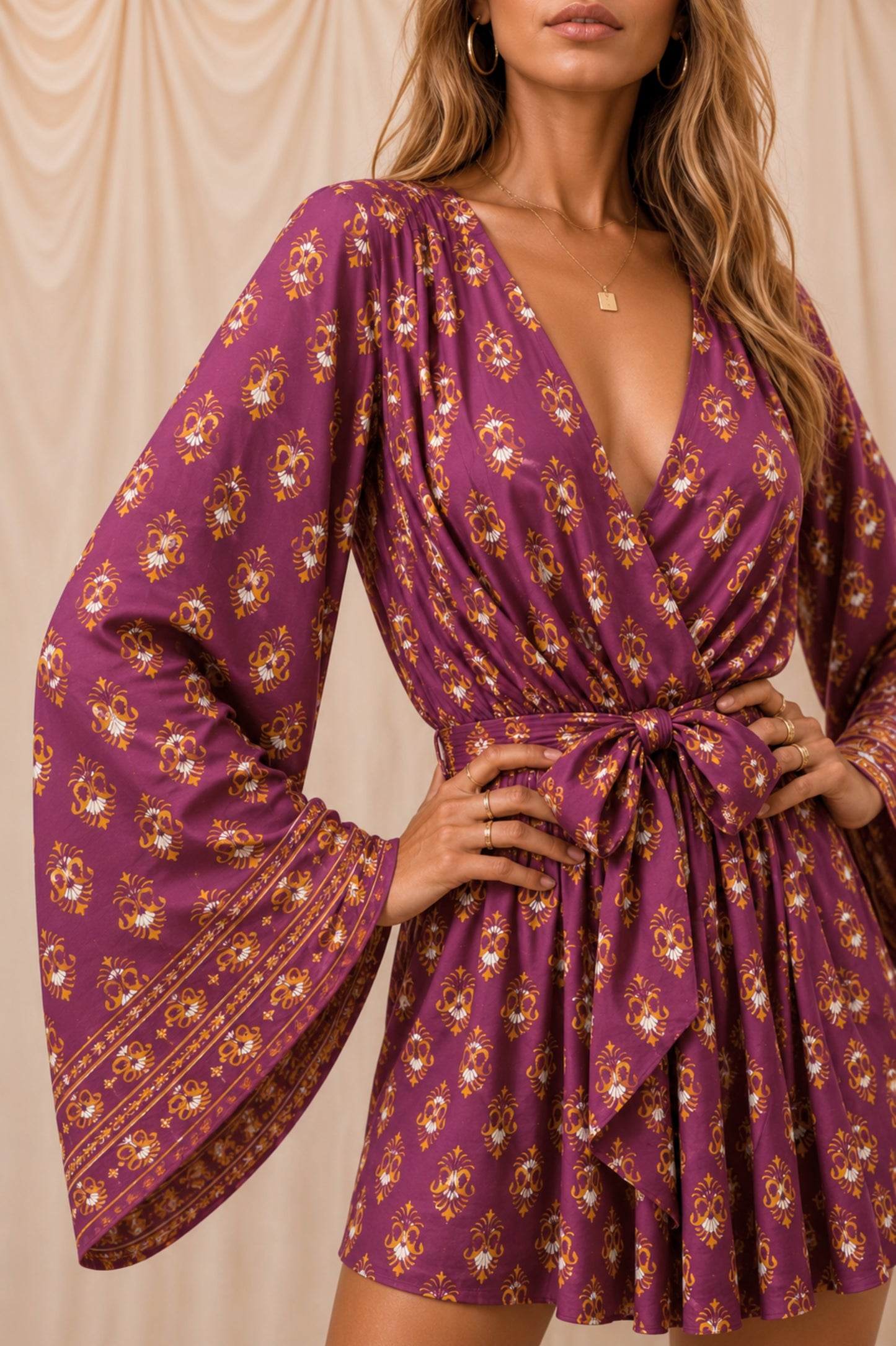 RADIATE SOLARA Reclaimed Silk Kimono Dress Set
