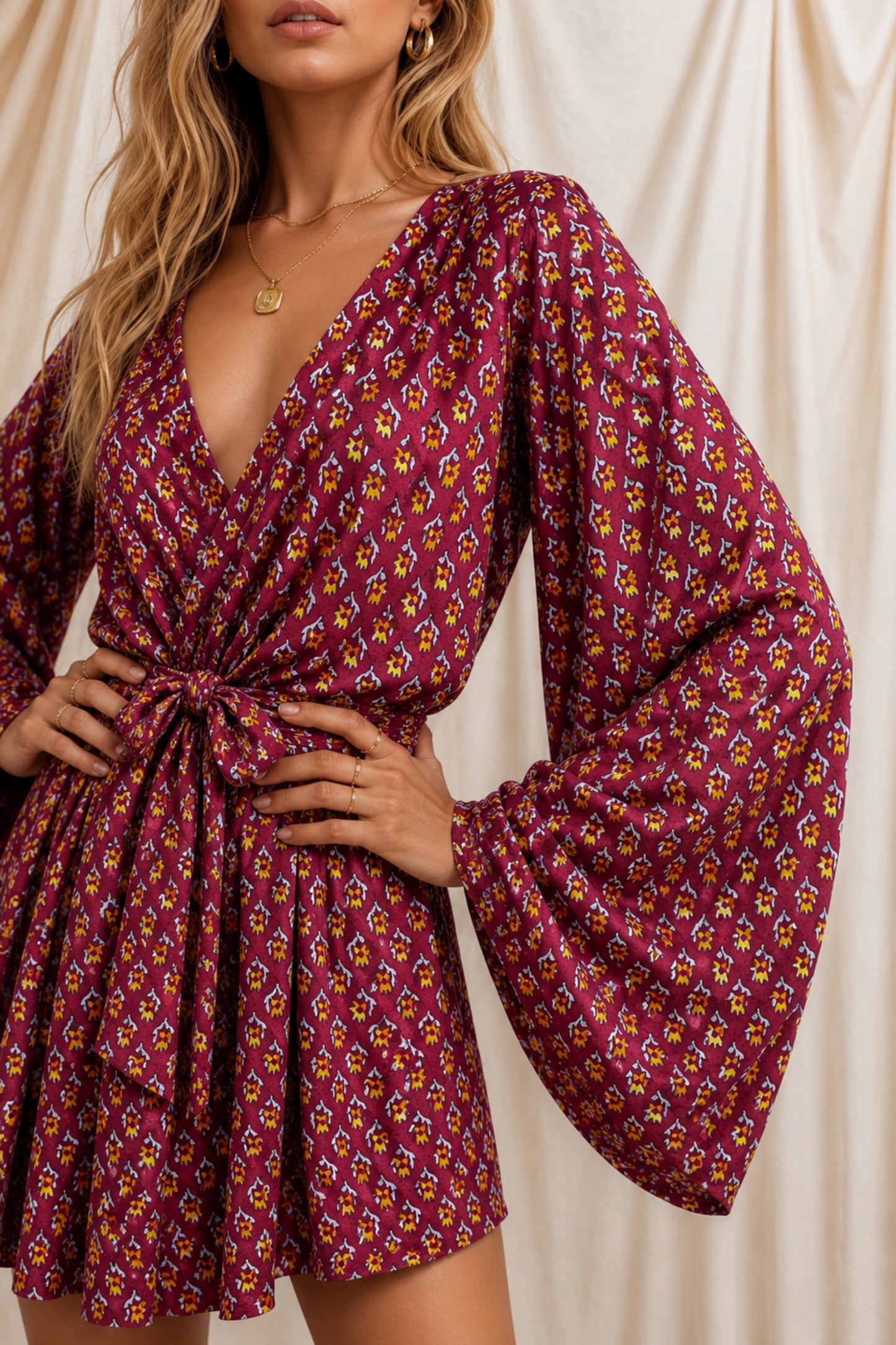RADIATE SOLARA Reclaimed Silk Kimono Dress Set