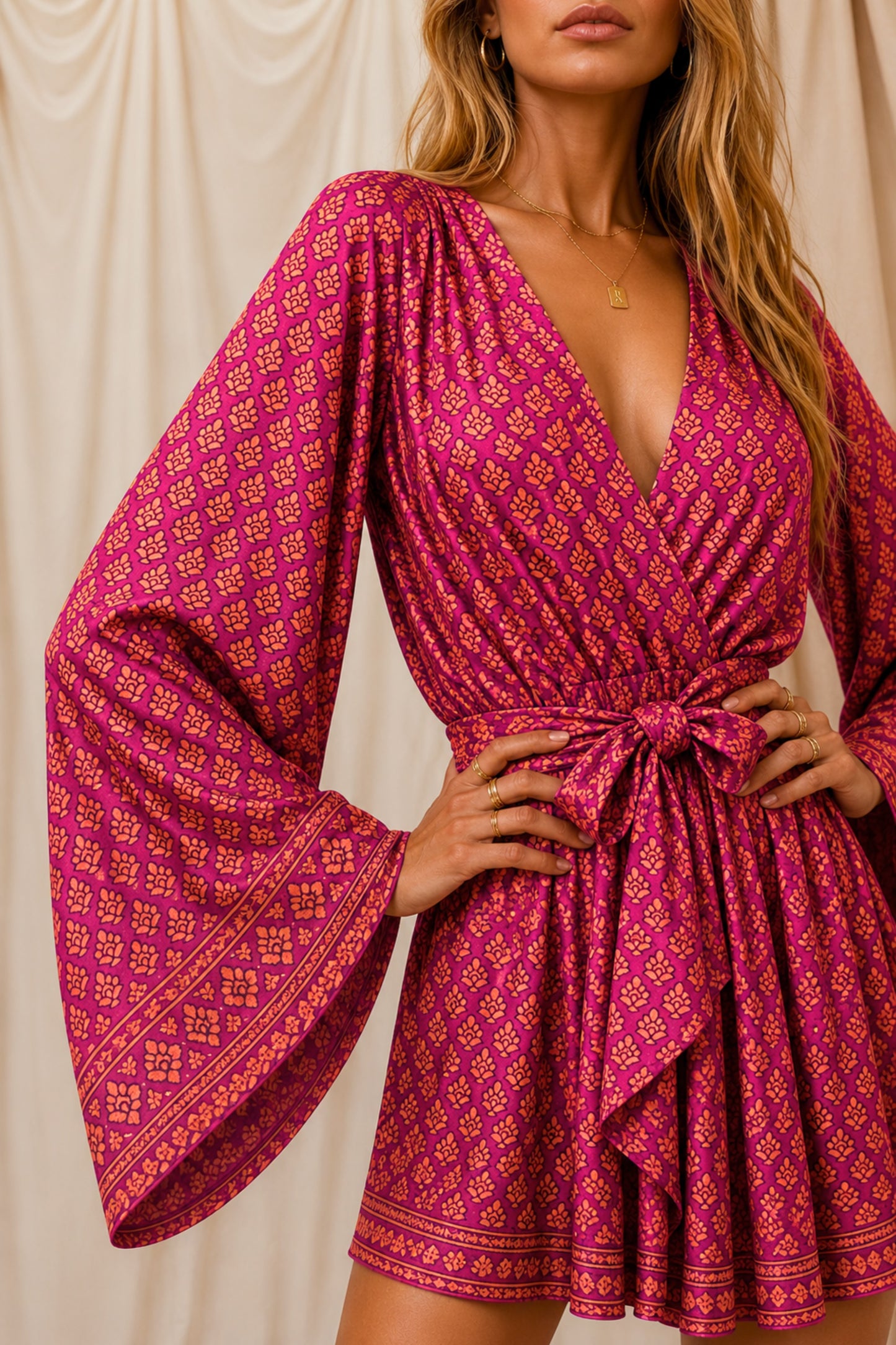 RADIATE SOLARA Reclaimed Silk Kimono Dress Set