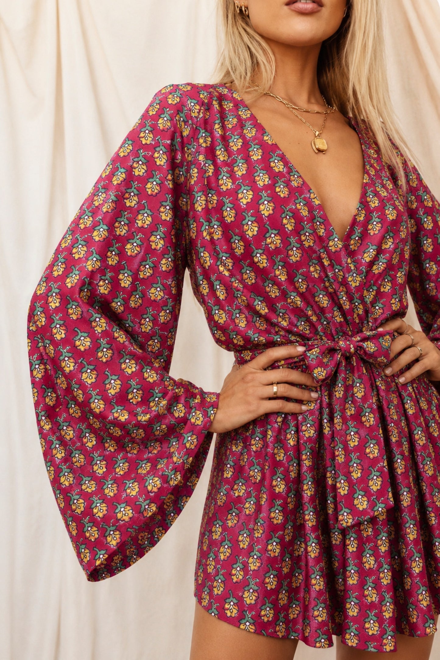 RADIATE SOLARA Reclaimed Silk Kimono Dress Set
